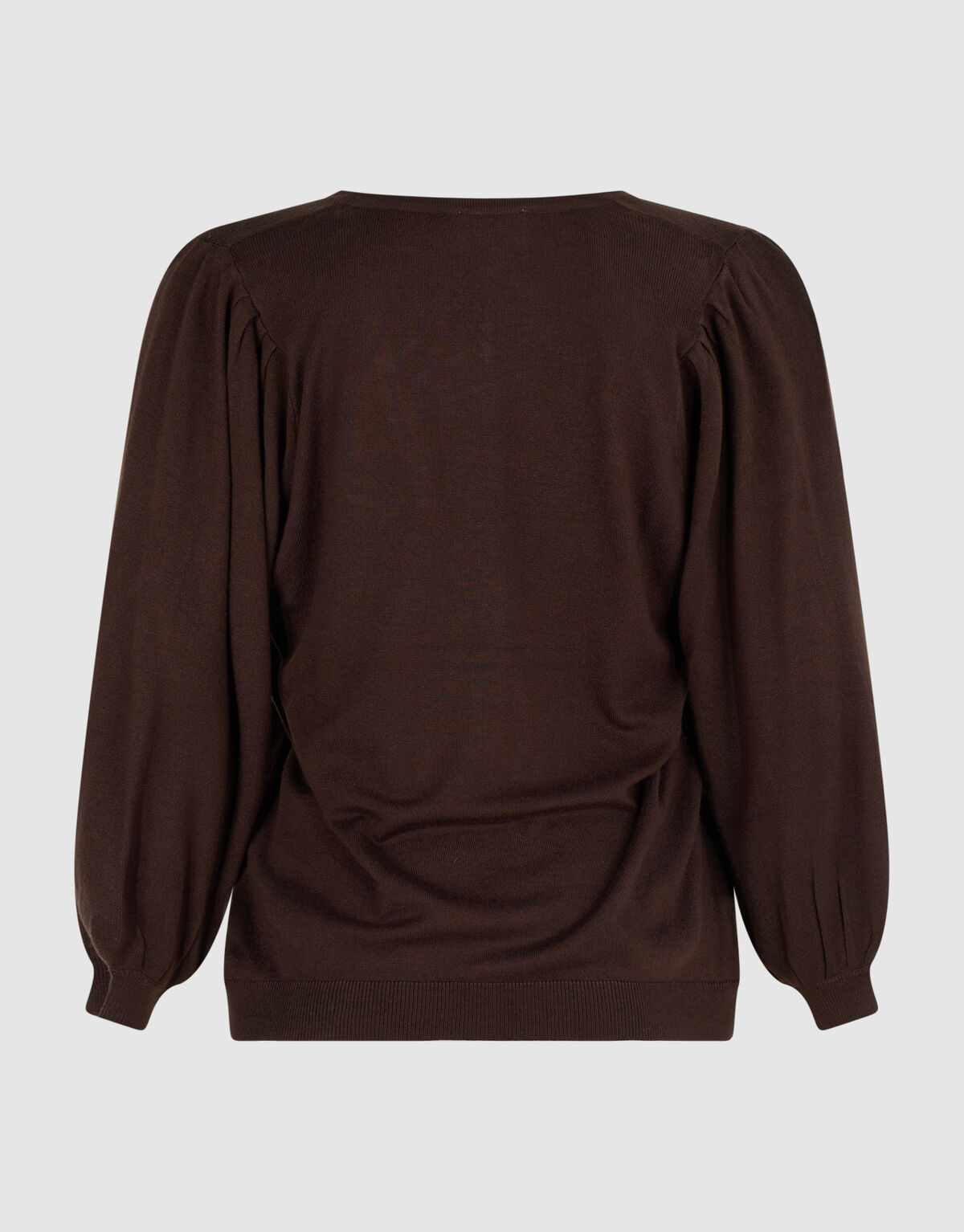 Gebreide V-neck Trui Donkerbruin SHOEBY WOMEN