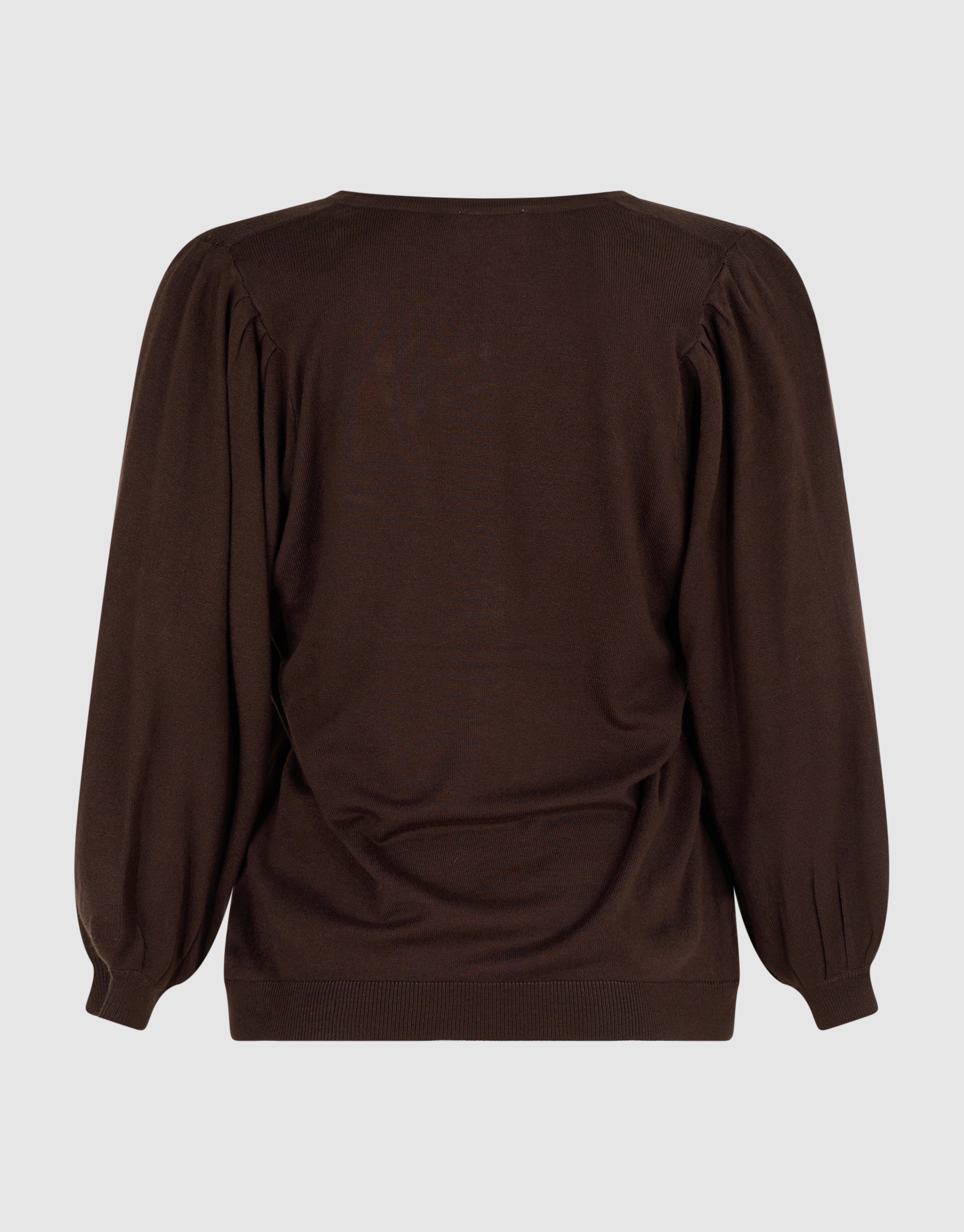Gebreide V-neck Trui Donkerbruin SHOEBY WOMEN