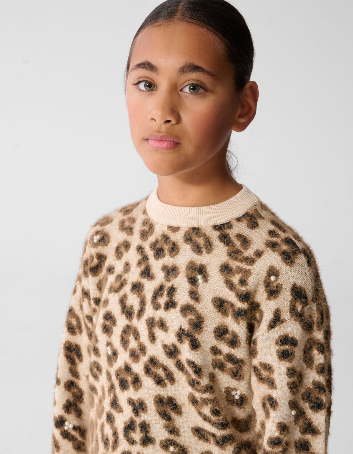 Parel Leopard Trui Bruin SHOEBY GIRLS