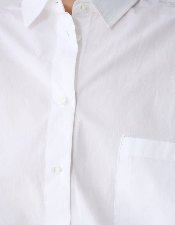 Pleat Poplin Blouse Wit SHOEBY WOMEN