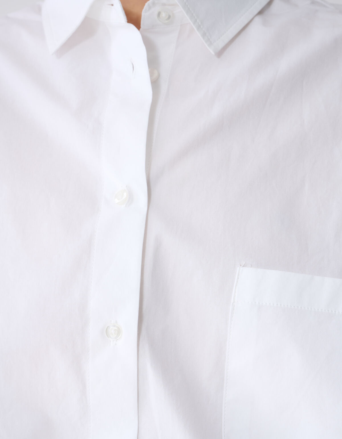 Pleat Poplin Blouse Wit SHOEBY WOMEN