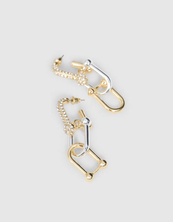 Link Strass Oorbellen Goud SHOEBY ACCESSOIRES