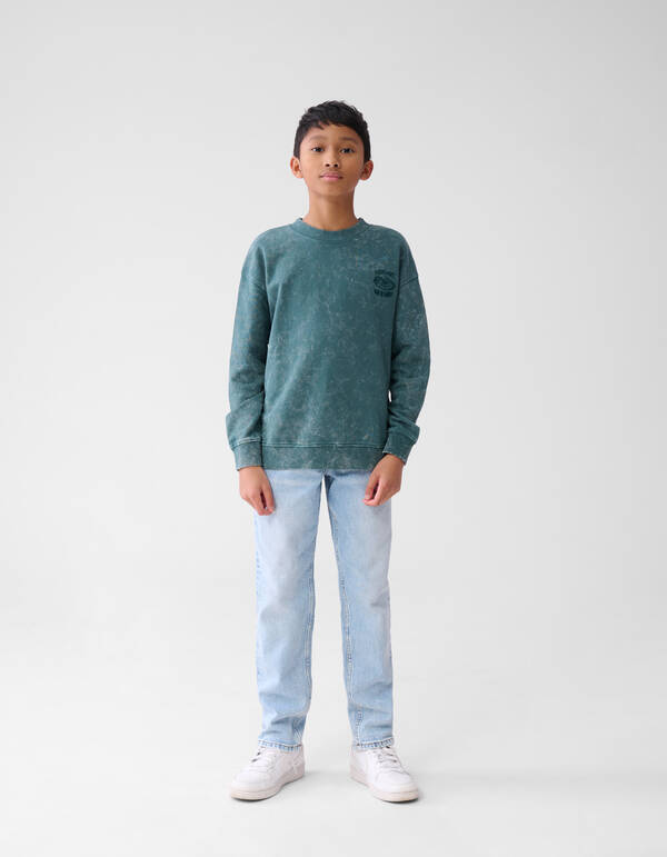 Washed Artwork Sweater Donkerblauw SHOEBY BOYS