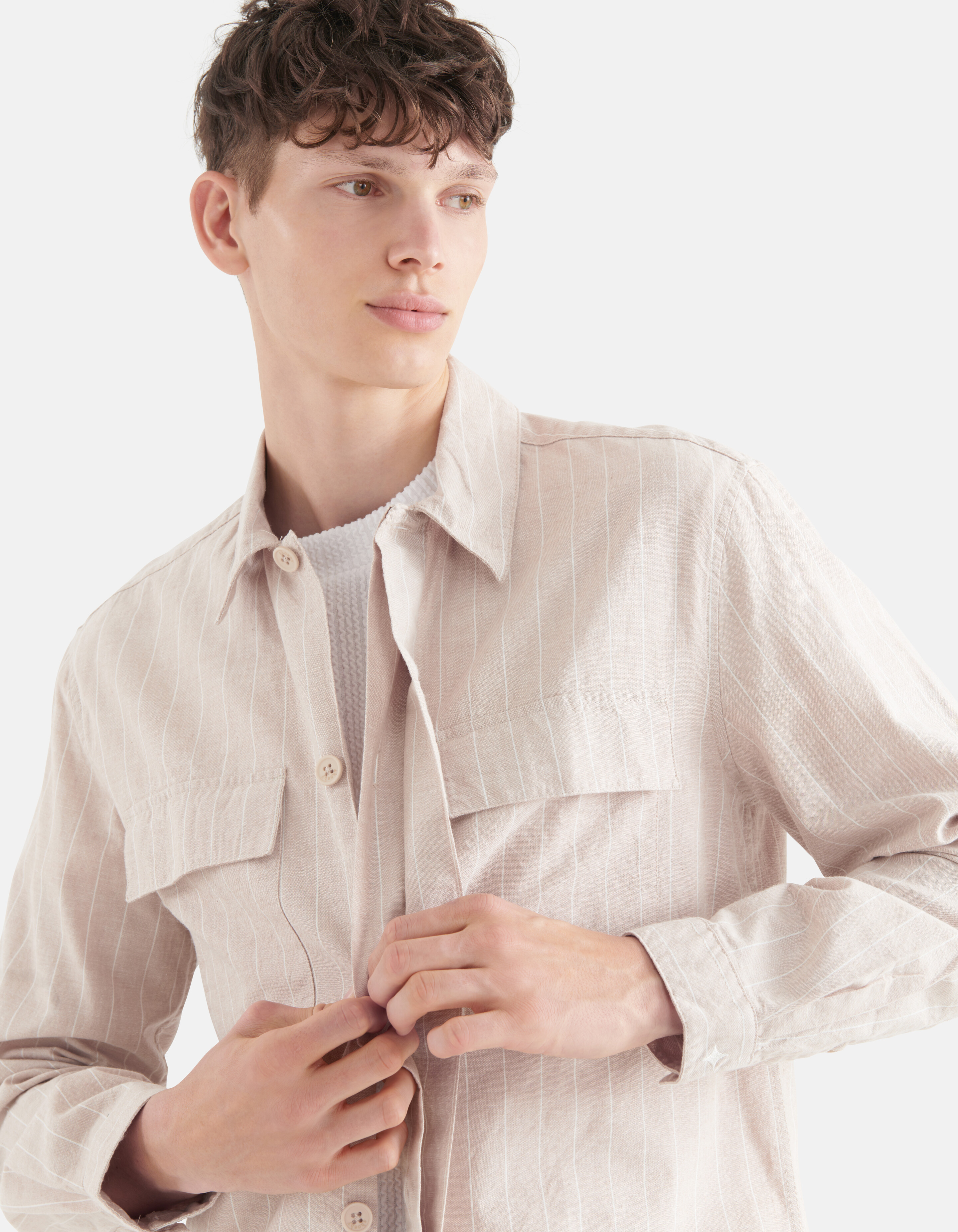 Linnen Overshirt Beige SHOEBY MEN