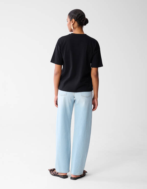 Oversized Basis T-shirt Zwart SHOEBY WOMEN