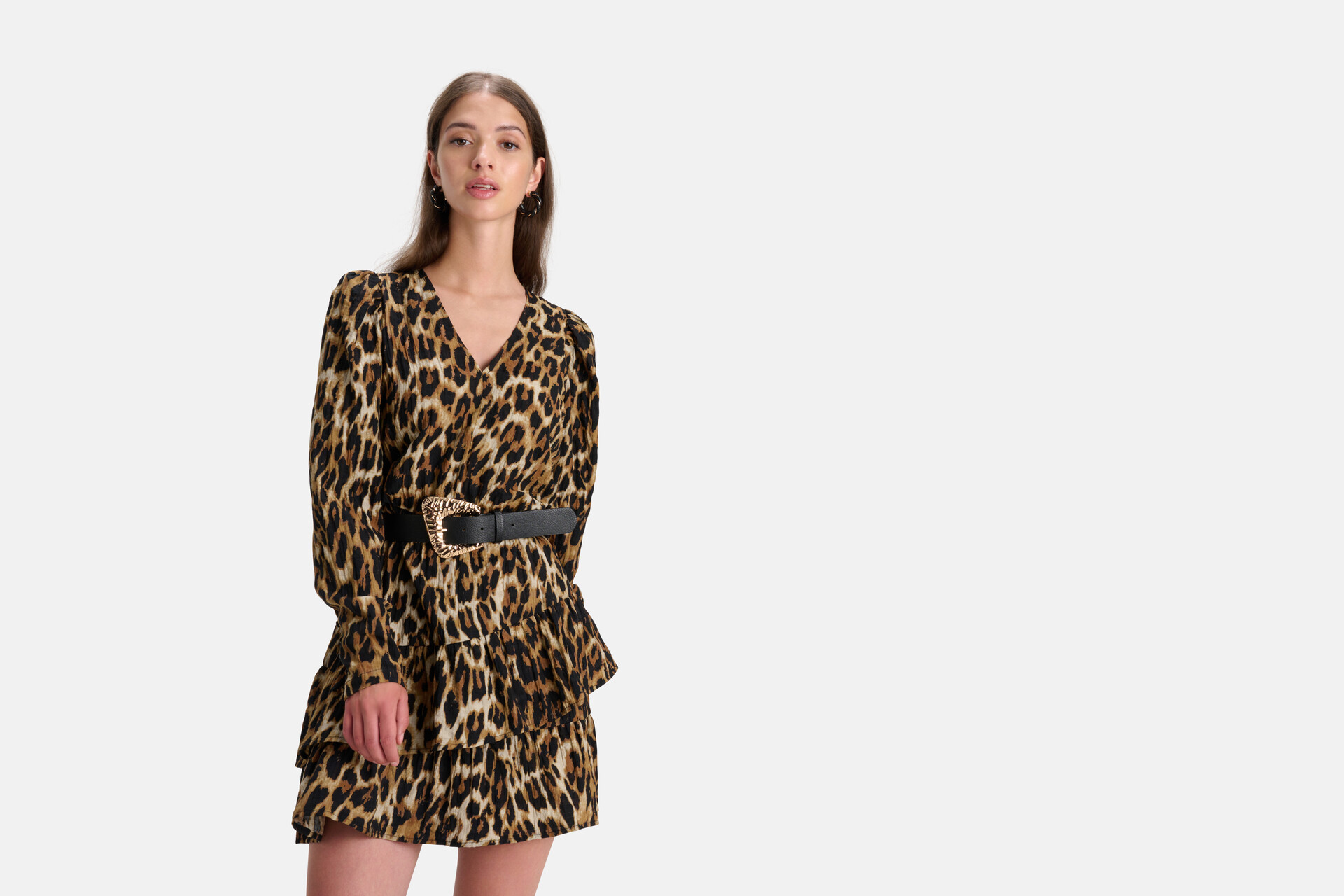 Leopard Print Jurk Bruin SHOEBY WOMEN