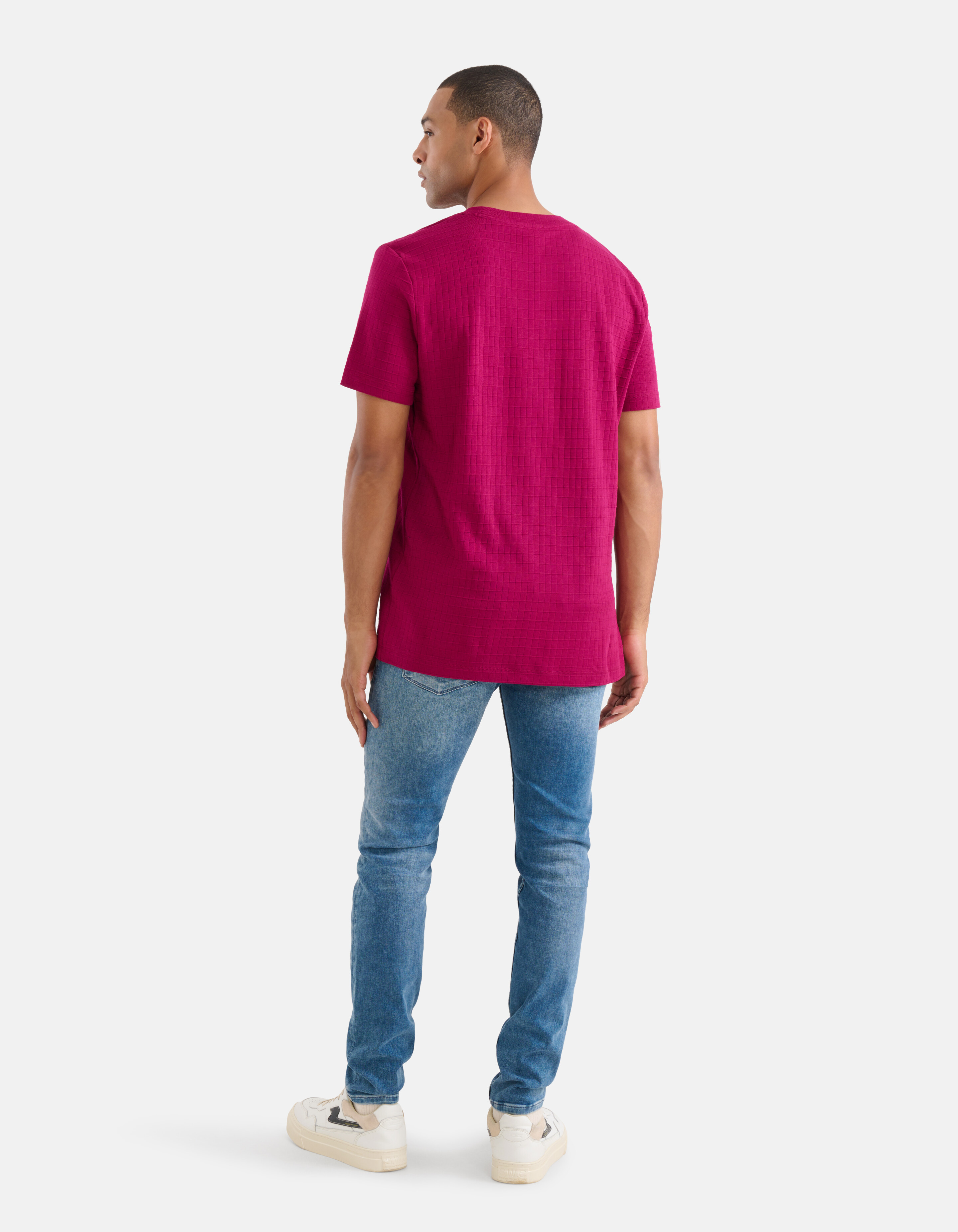 Structuur T-shirt Fuchsia SHOEBY MEN