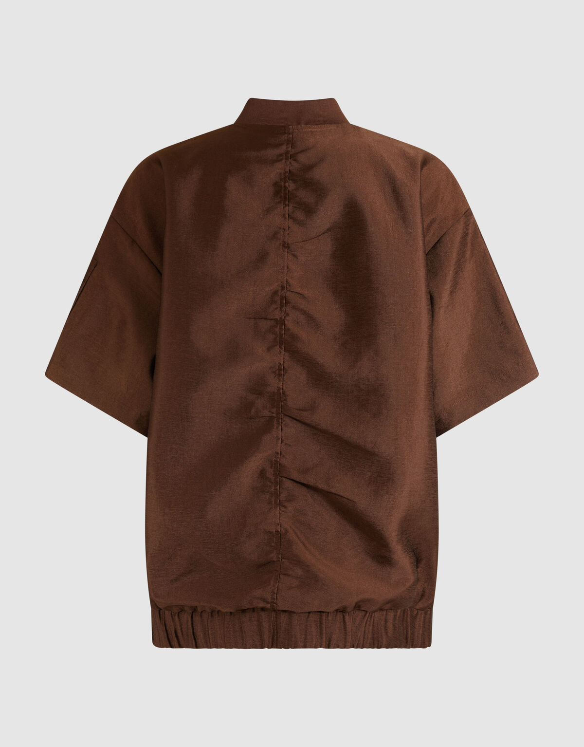 Oversized Short Sleeve Bomber Donkerbruin SHOEBY WOMEN