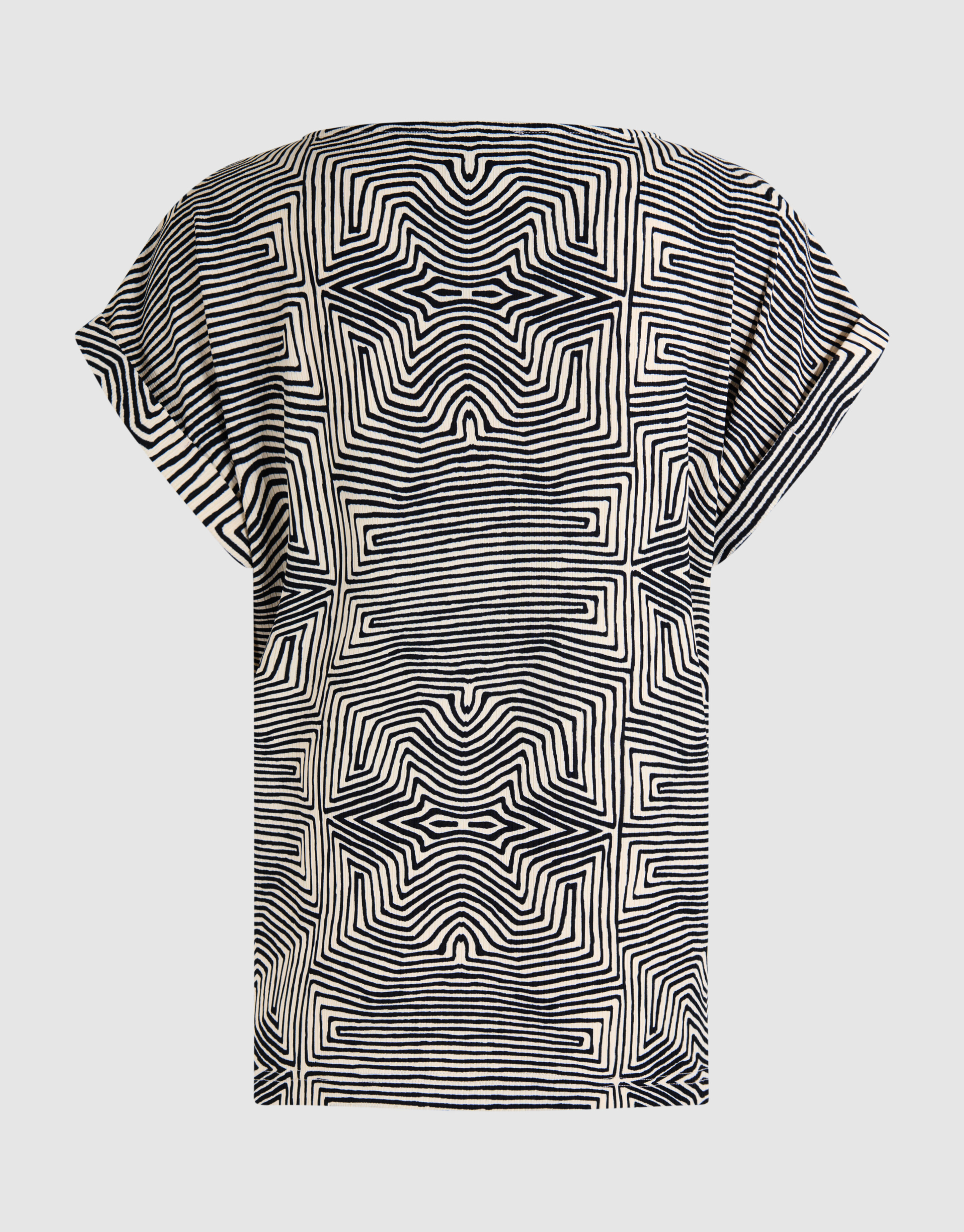 Printed Jersey Rib Top Zwart/Wit SHOEBY WOMEN