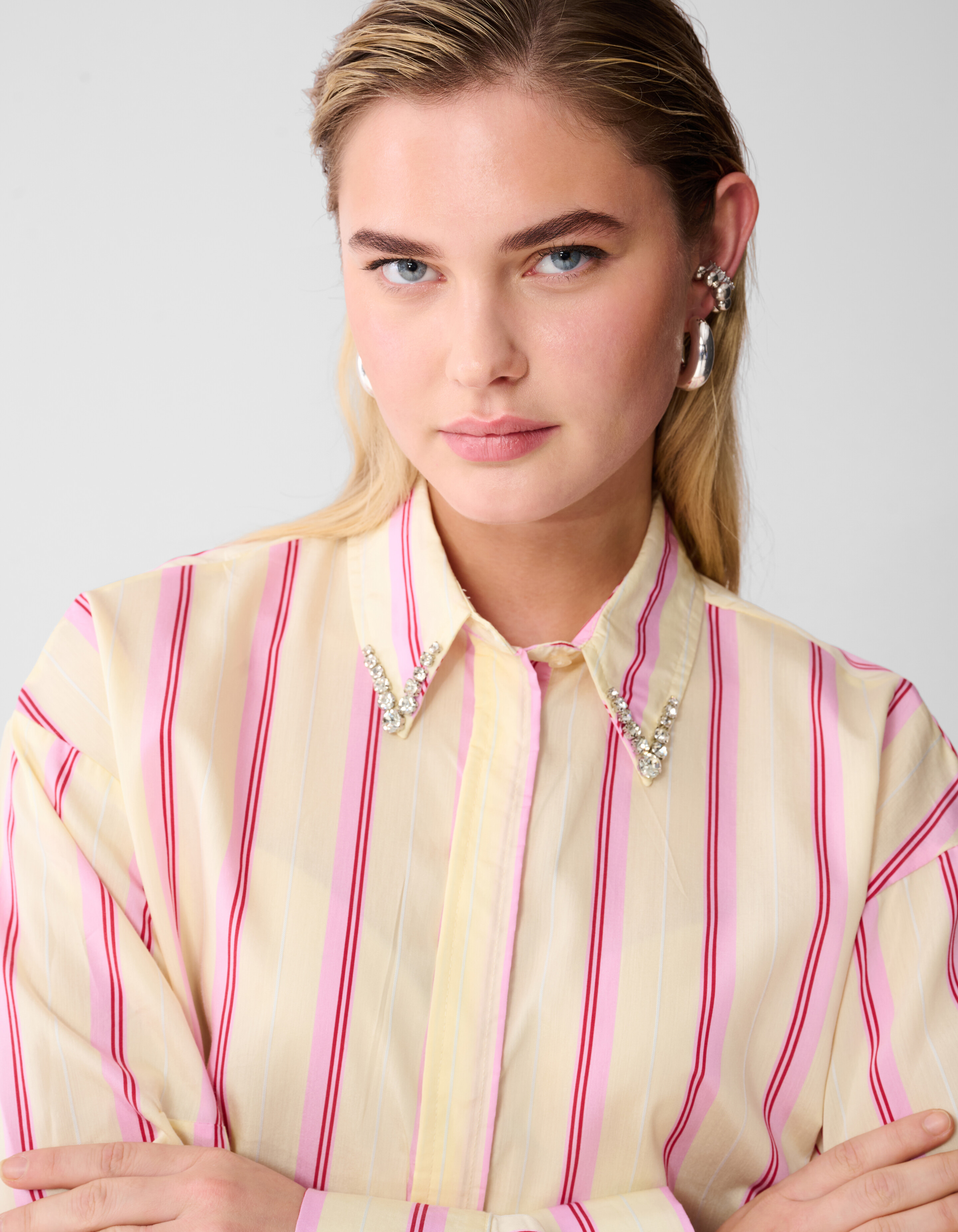 Stripe Blouse Lichtgeel SHOEBY WOMEN