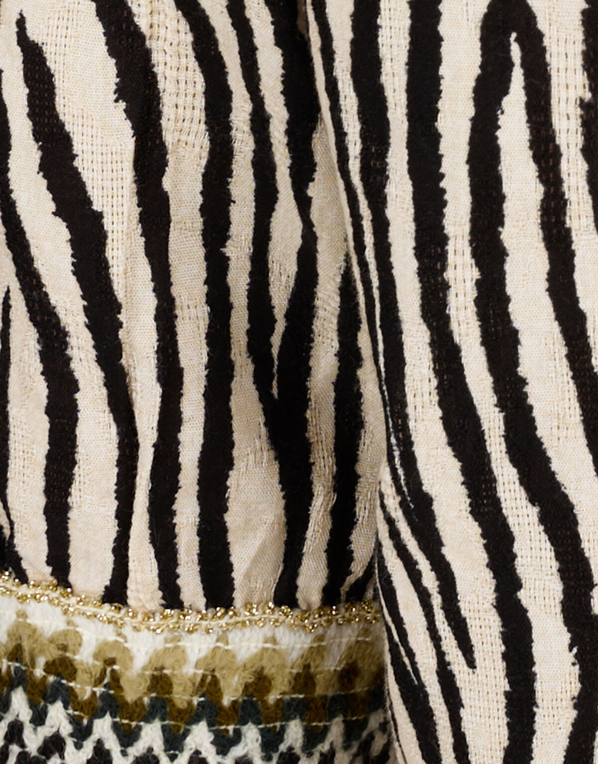 Zebra Print Blouse Zwart/Gebroken Wit SHOEBY GIRLS