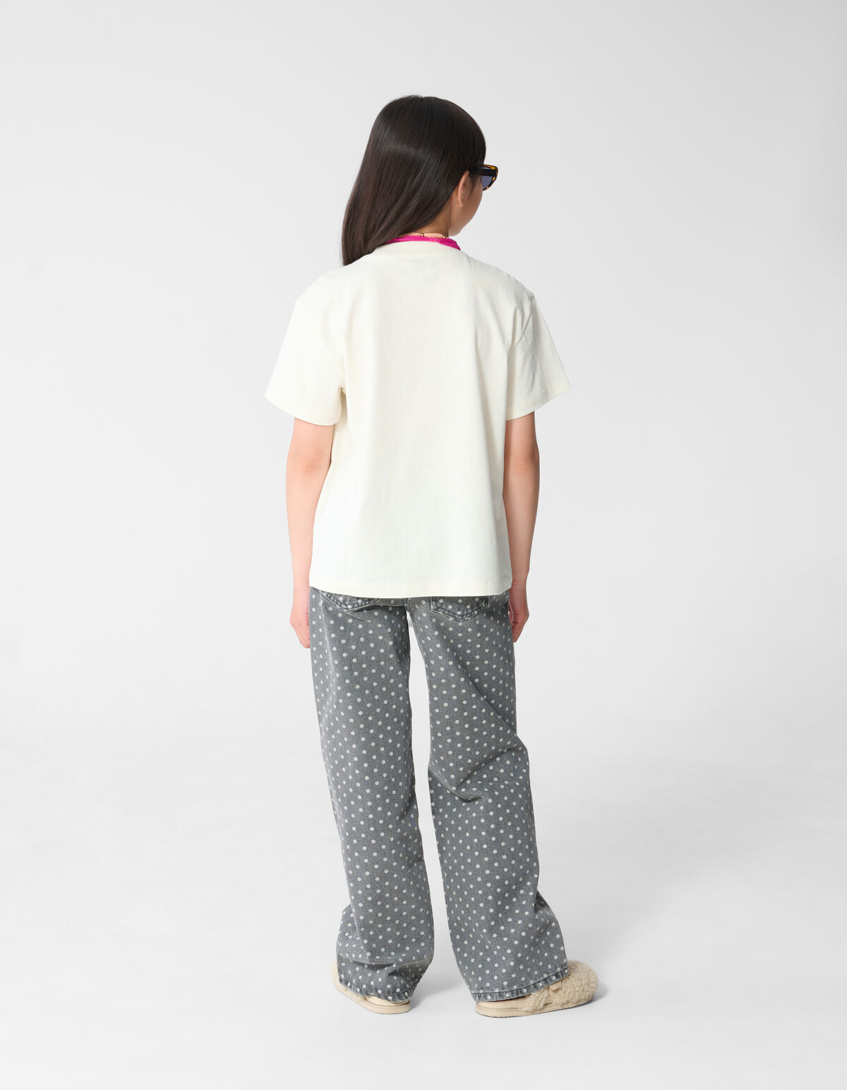 Wide Leg Dot Jeans Grijs SHOEBY GIRLS