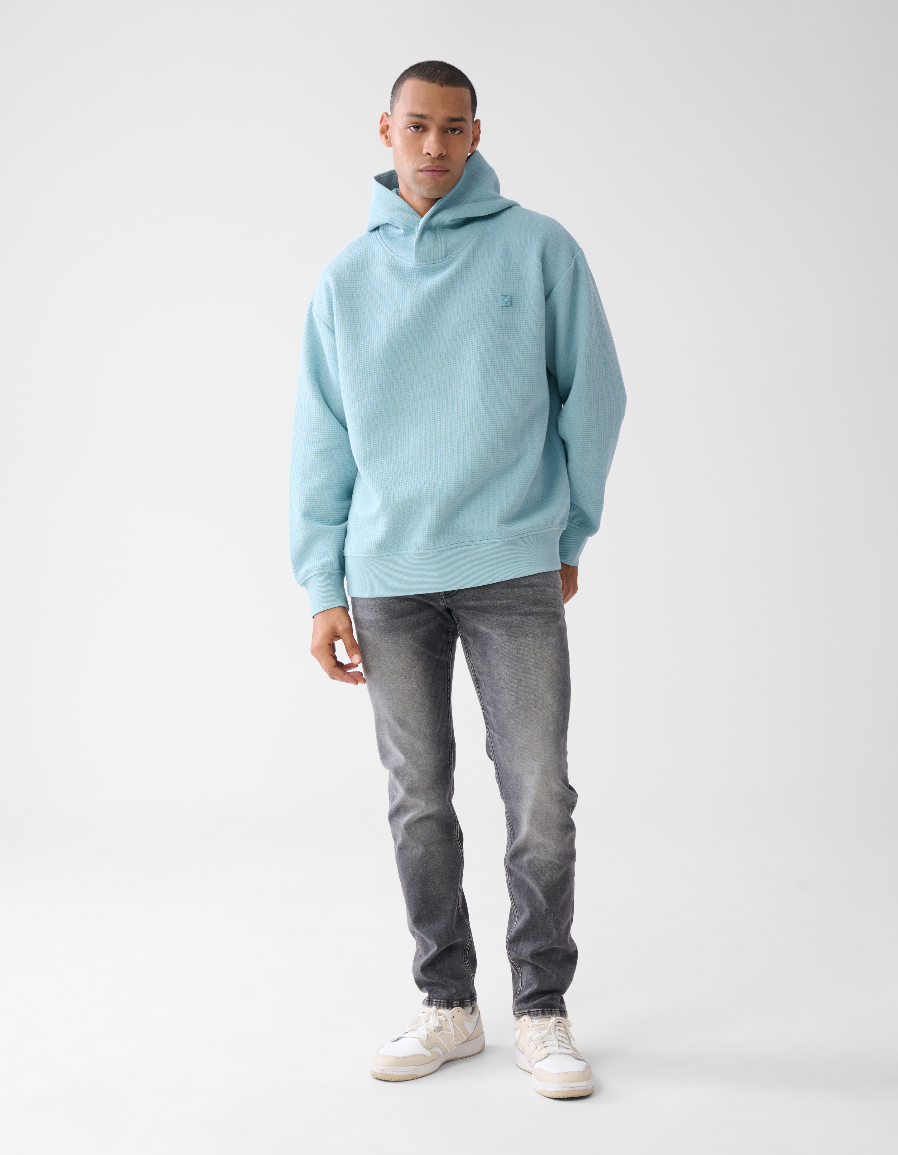 Jacquard Hoodie Lichtblauw SHOEBY MEN