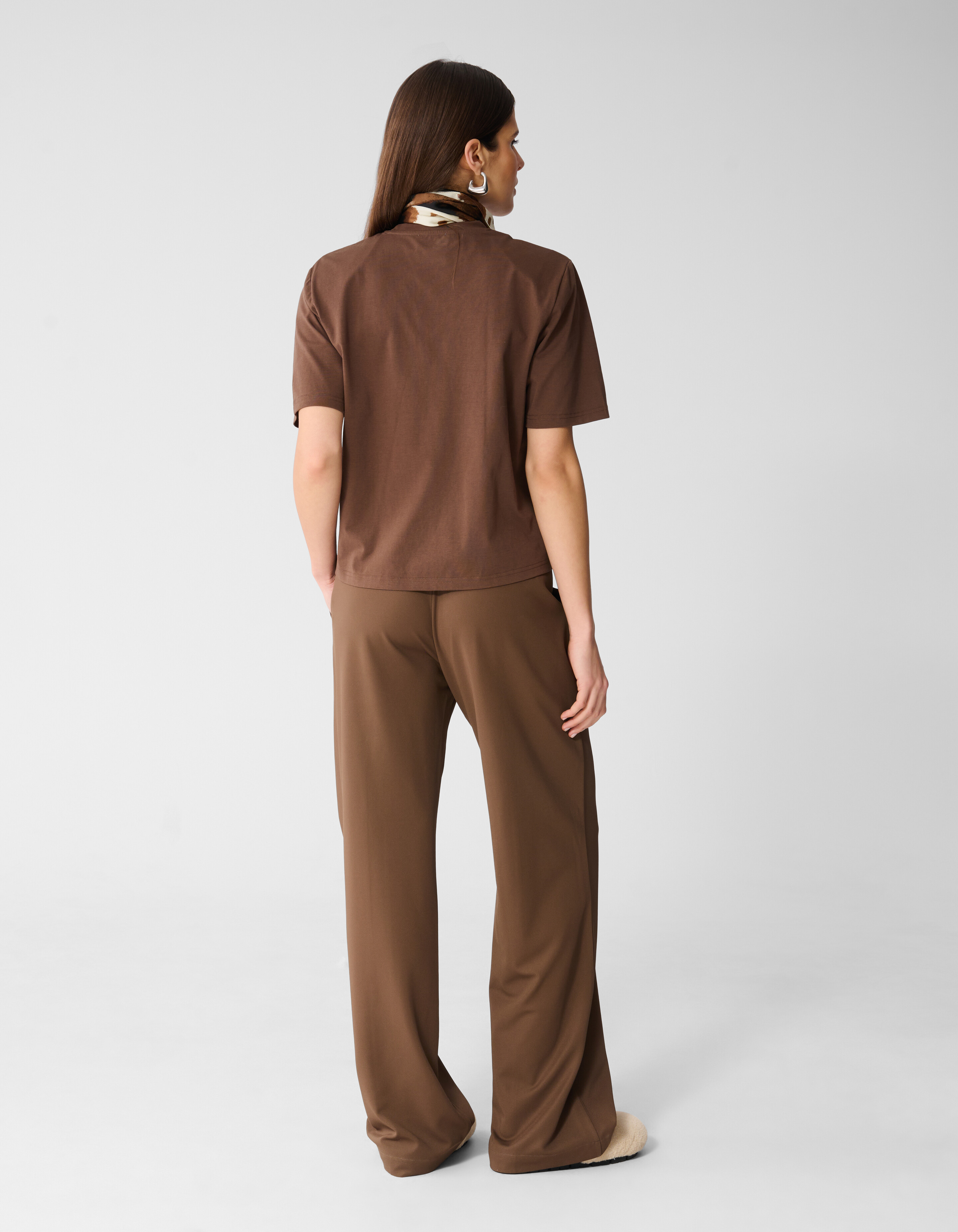 Basis Wide Leg Broek Bruin SHOEBY WOMEN