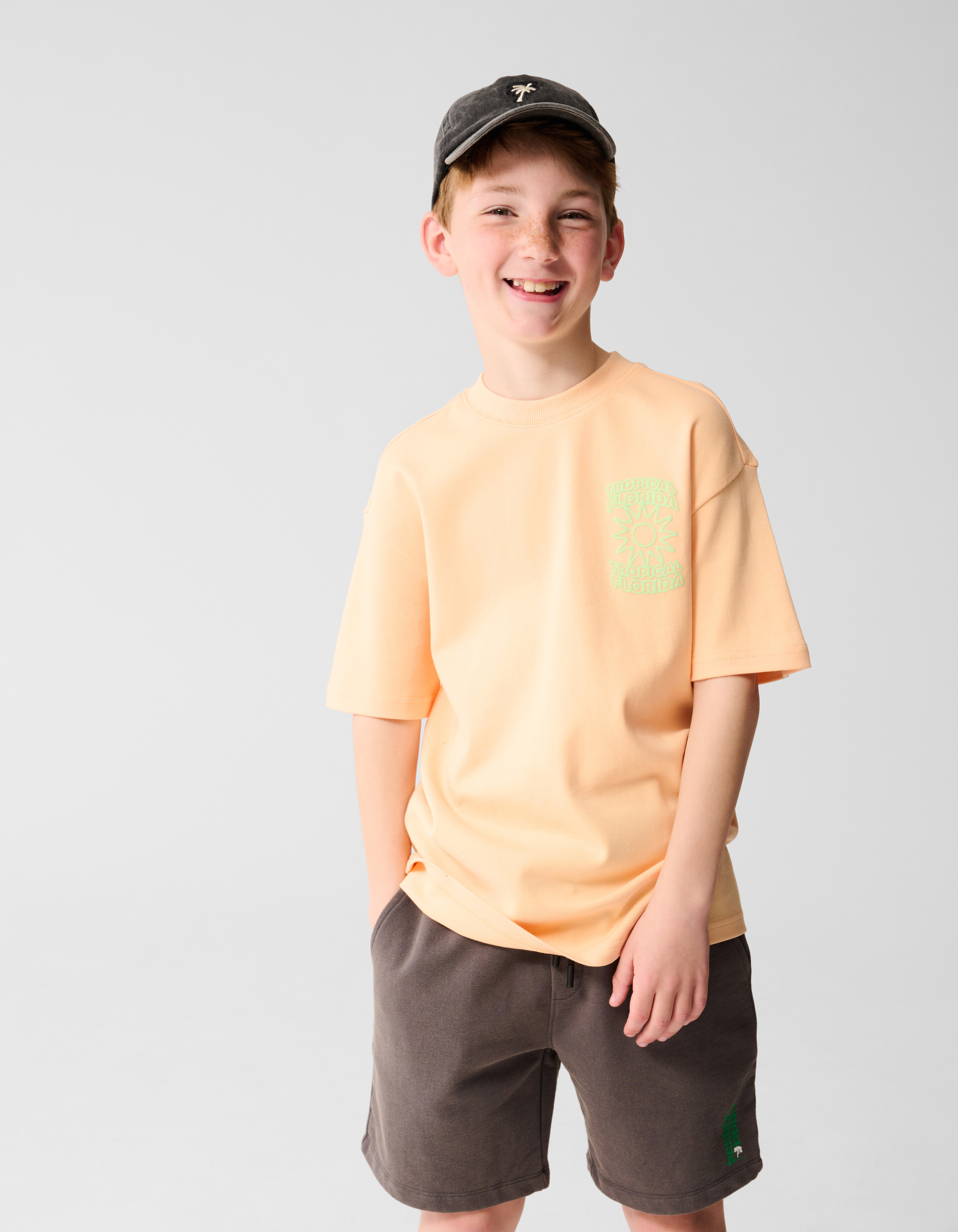 Tropical Artwork T-shirt Lichtoranje SHOEBY BOYS