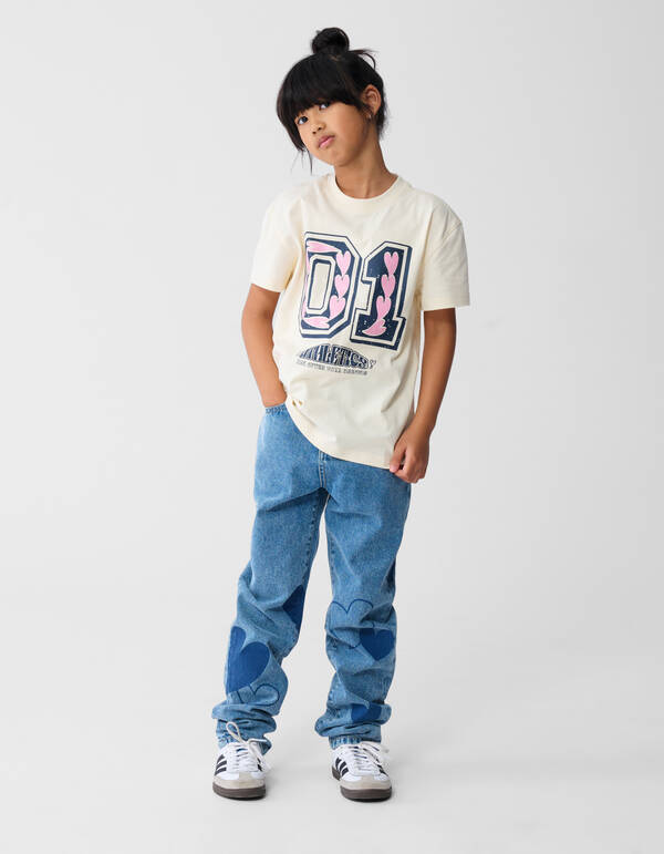 Athletics Artwork T-shirt Gebroken Wit SHOEBY GIRLS