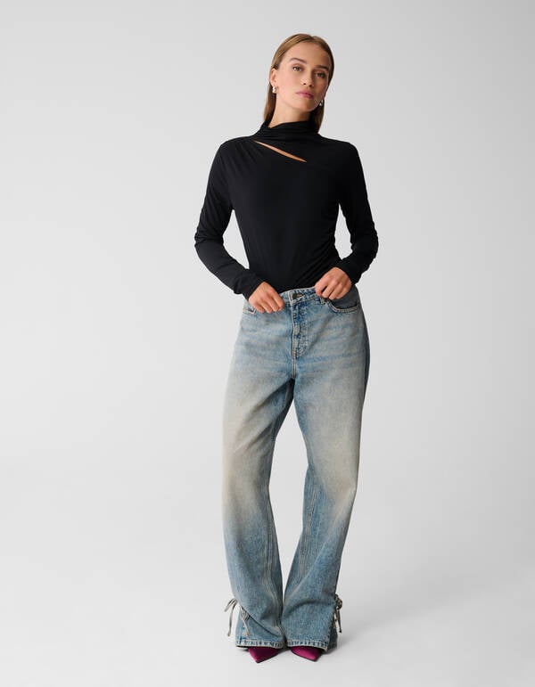Cut Out Top Zwart SHOEBY WOMEN
