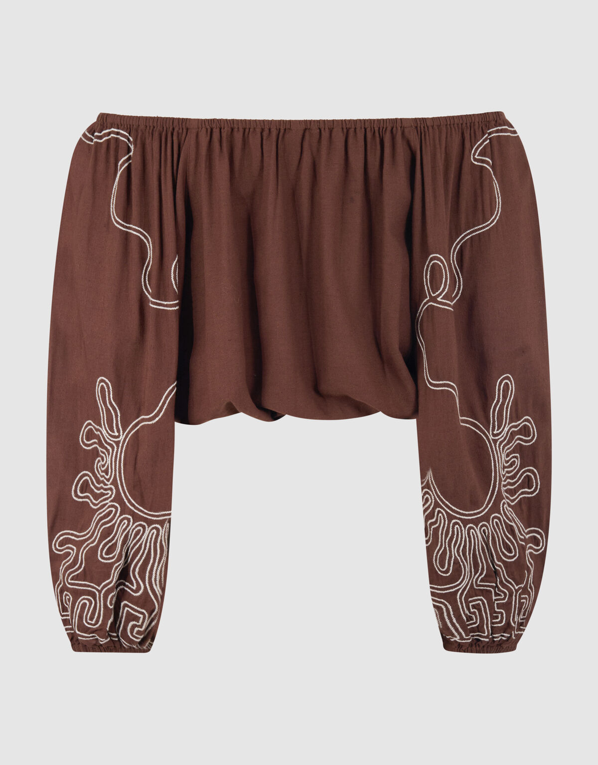 Embroidery Off Shoulder Top Bruin SHOEBY WOMEN