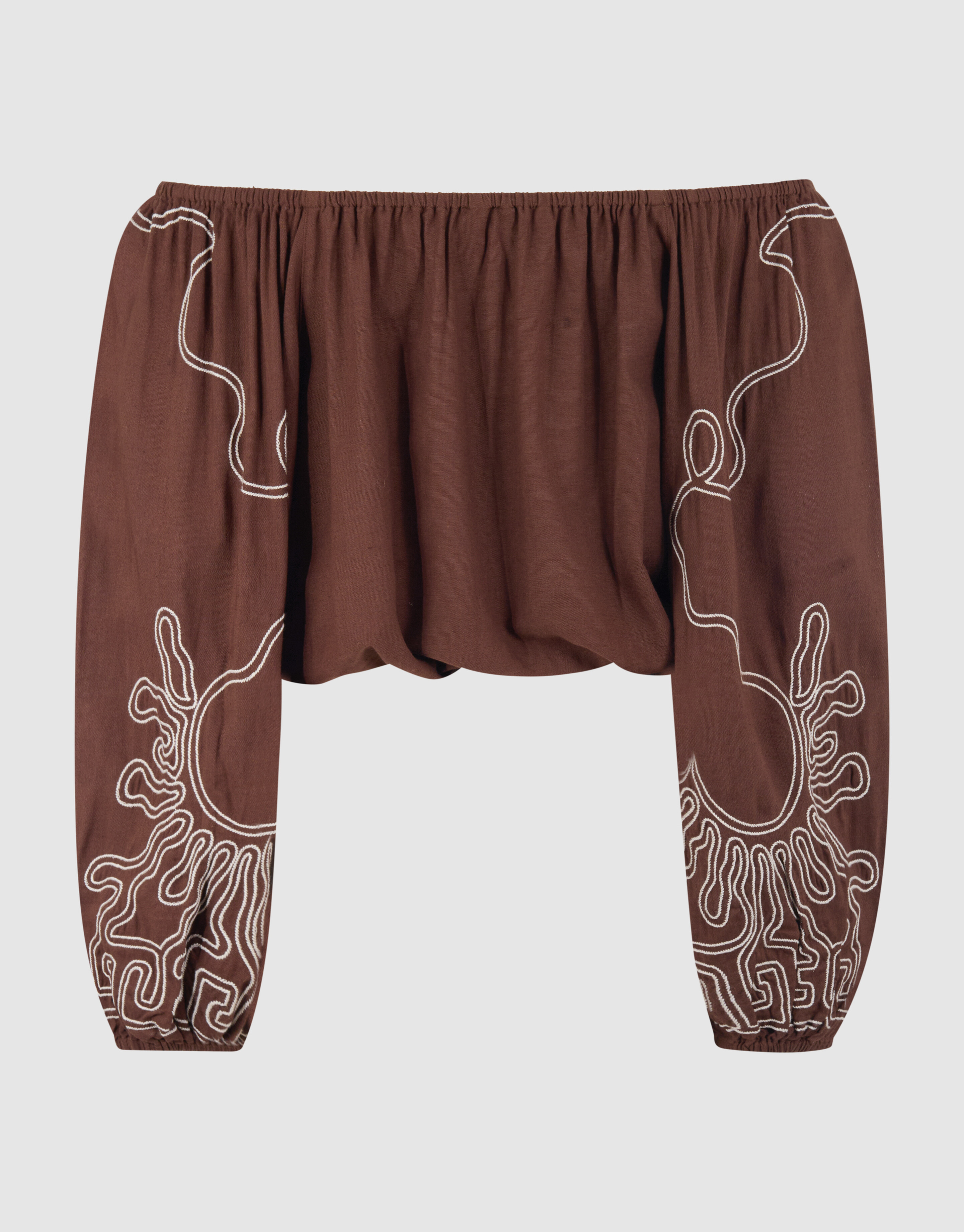 Embroidery Off Shoulder Top Bruin SHOEBY WOMEN