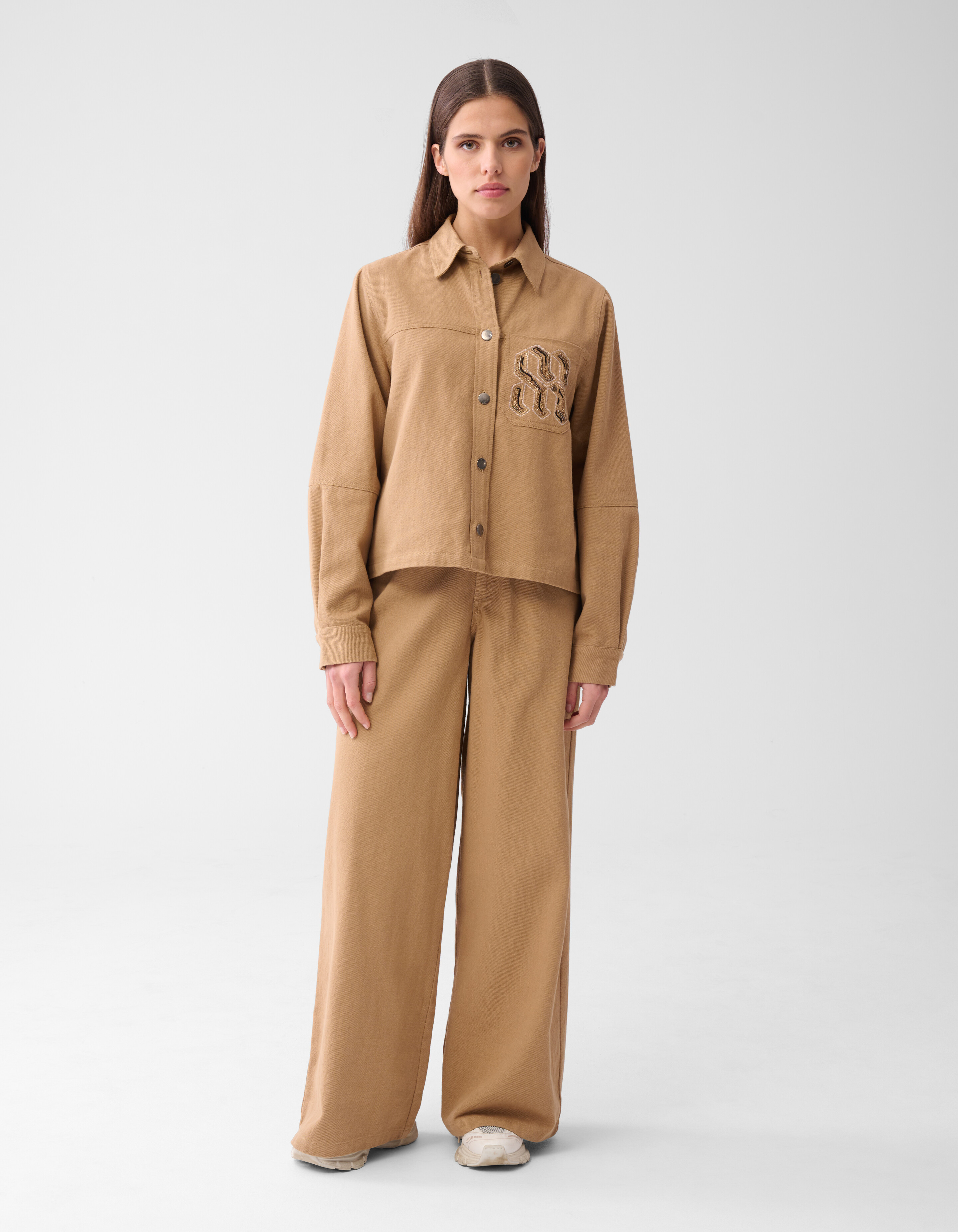 Oversized Embroidery Jack Camel By Mieke SHOEBY WOMEN