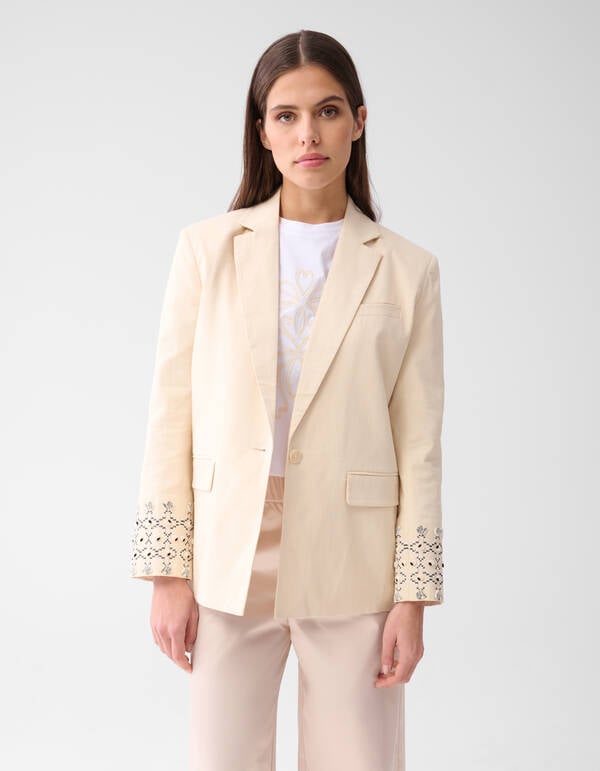Embroidery Blazer Gebroken Wit SHOEBY WOMEN