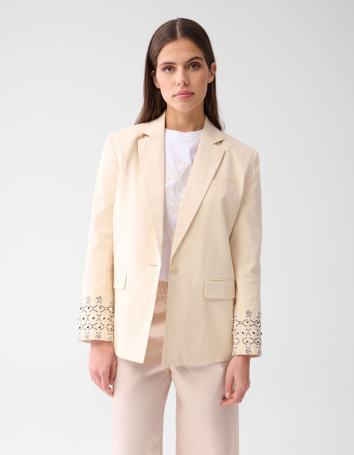Embroidery Blazer Gebroken Wit SHOEBY WOMEN