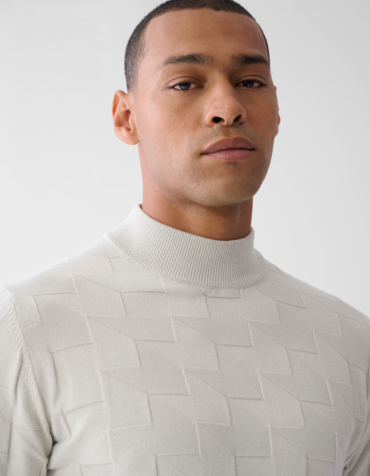 Pied De Poule Trui Lichtgrijs SHOEBY MEN