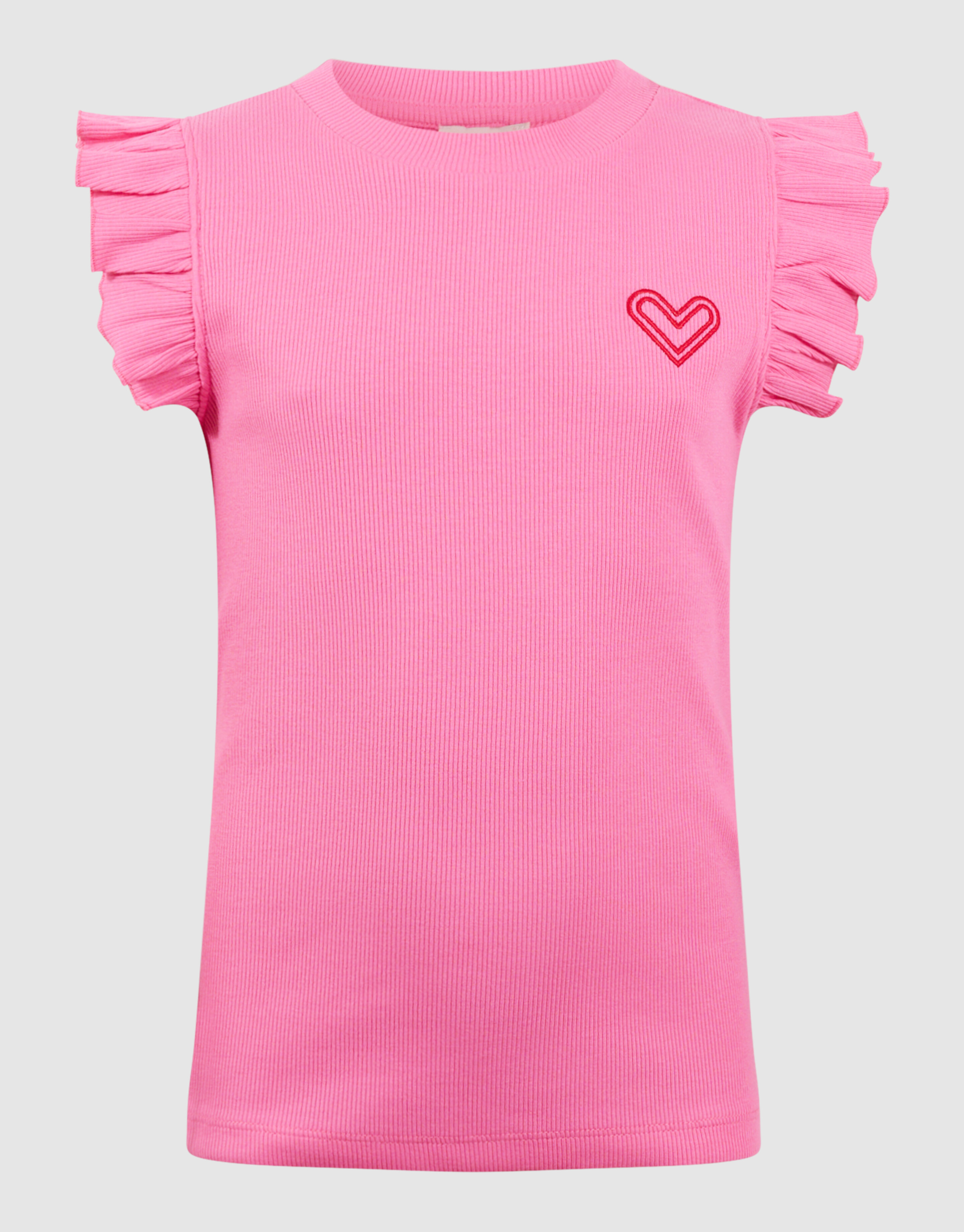 Ruffle Heart Top Roze SHOEBY GIRLS