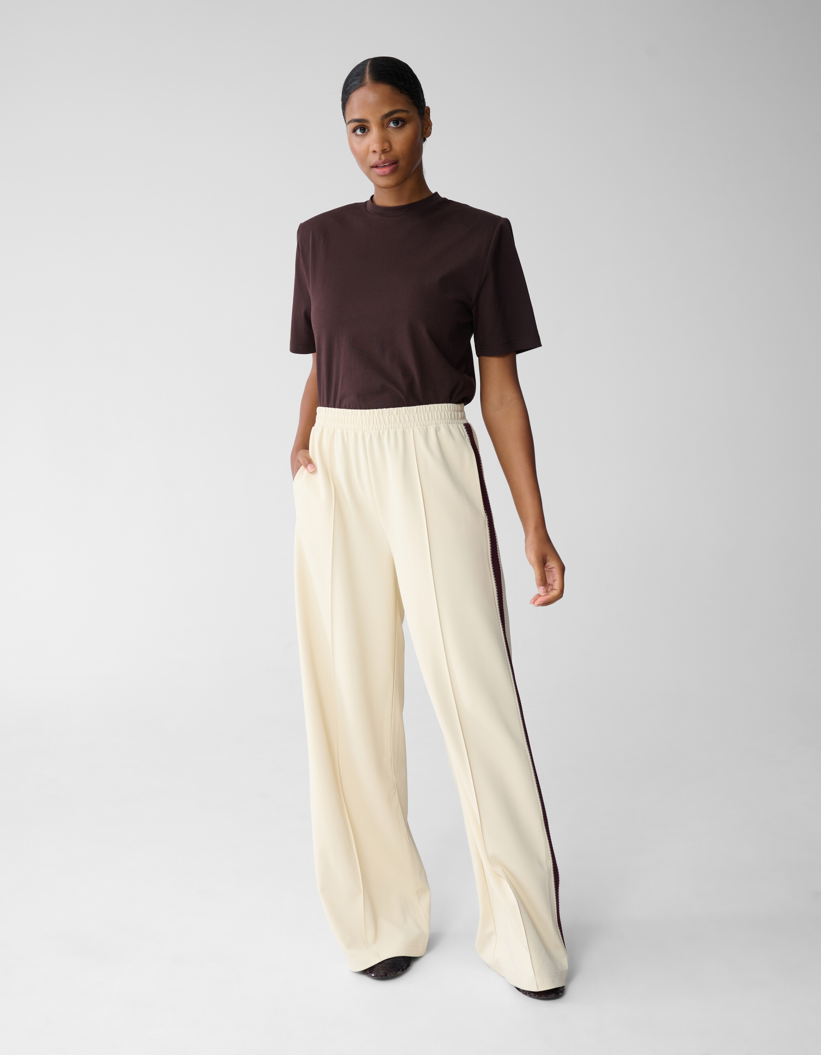 Tape Wide Leg Broek Gebroken Wit SHOEBY WOMEN