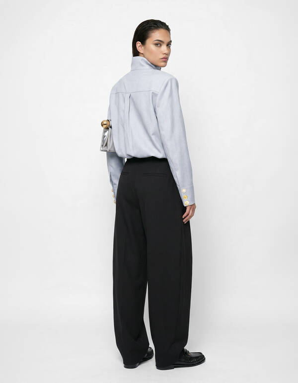 Fancy Button Blouse Lichtgrijs SHOEBY WOMEN