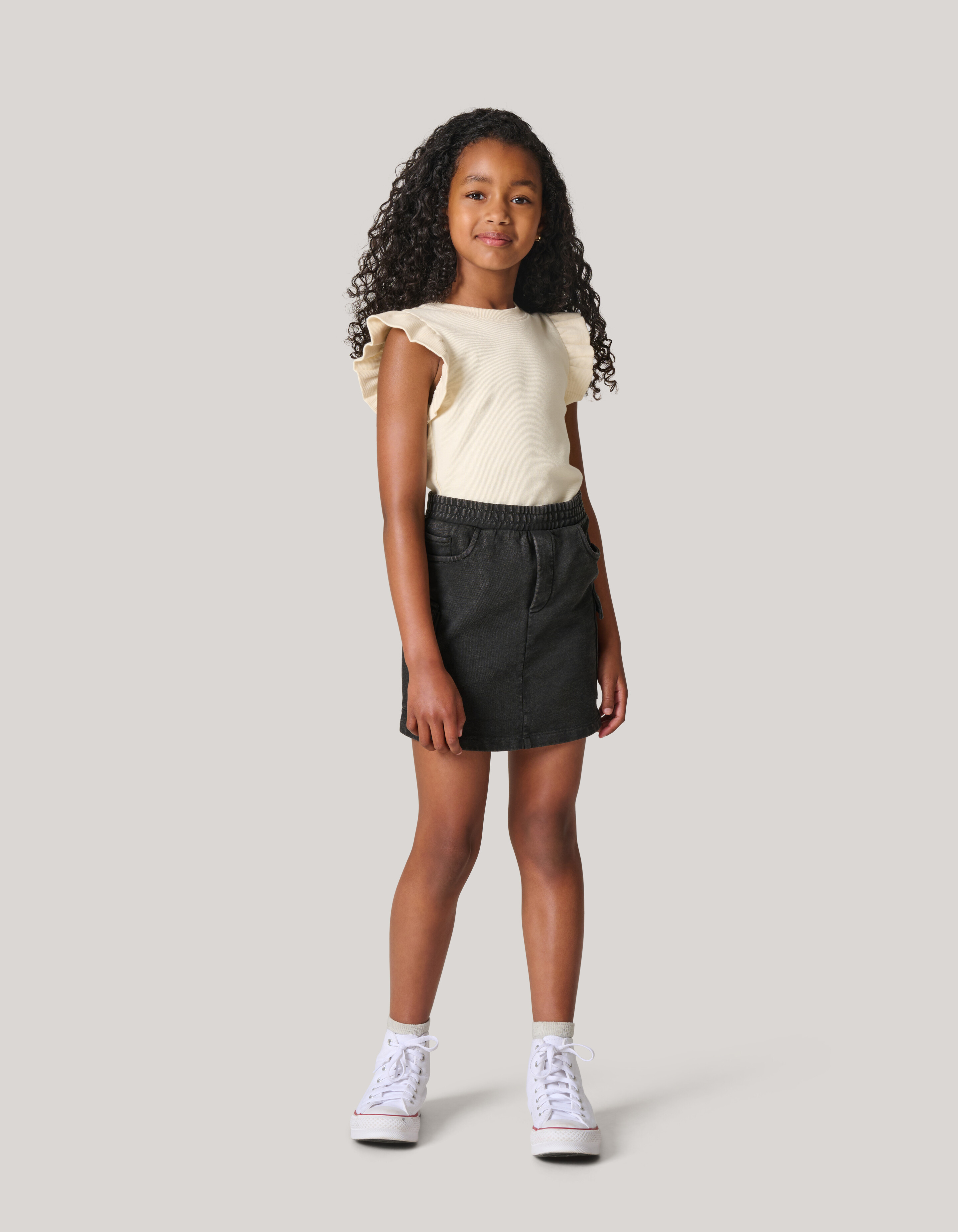 Washed Denim Rok Donkergrijs SHOEBY GIRLS
