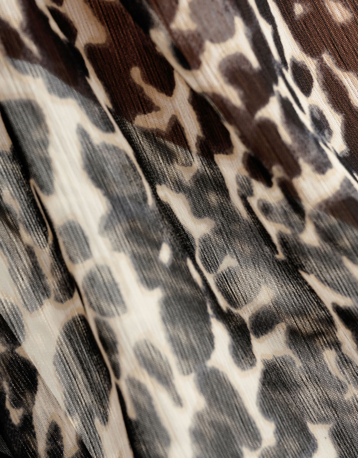 Chiffon Panterprint Blouse Zwart/Beige SHOEBY WOMEN