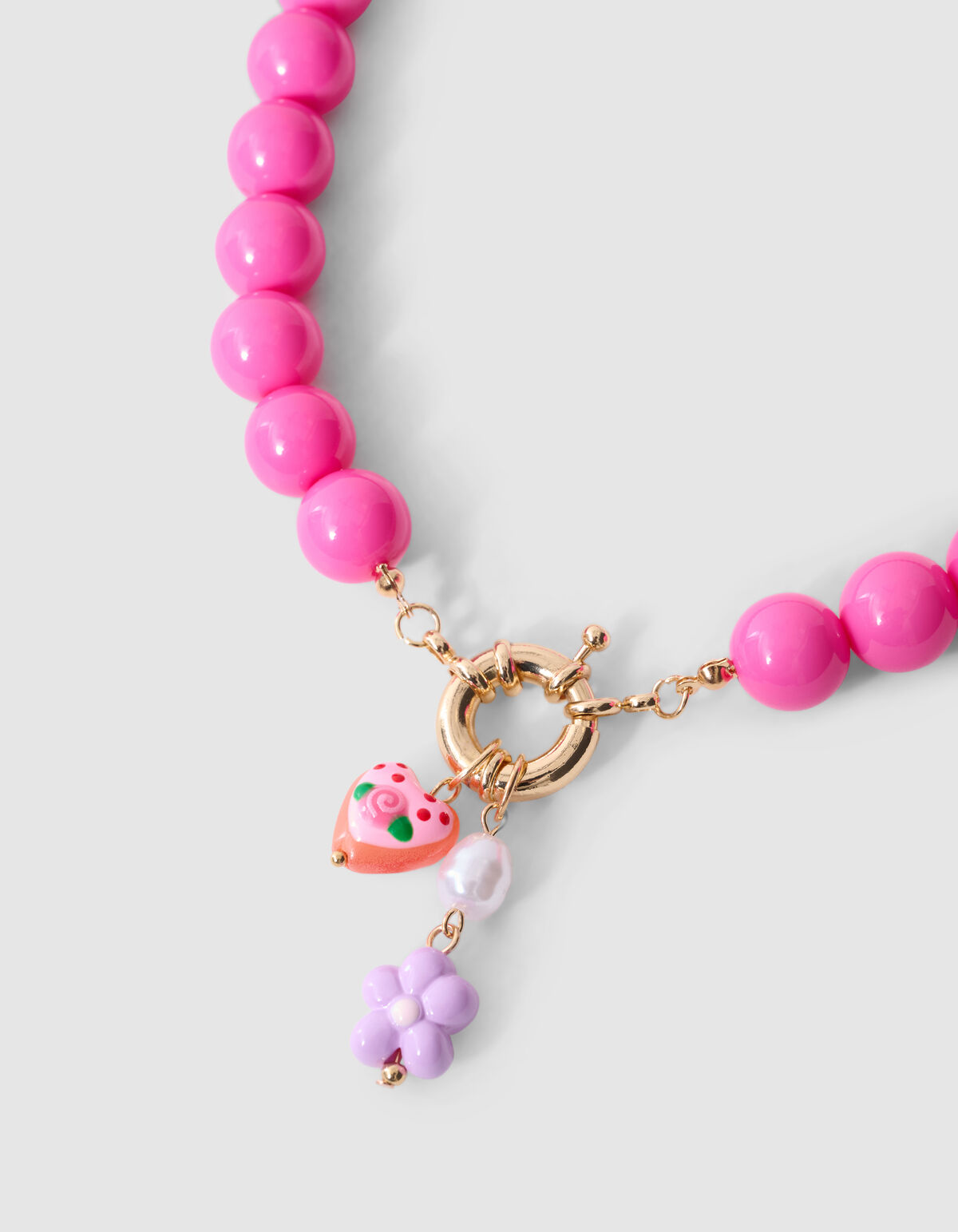 Statement Heart Ketting Donkerroze SHOEBY ACCESSOIRES