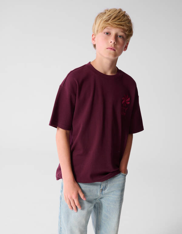 Stay Bold Artwork T-shirt Donkerrood SHOEBY BOYS