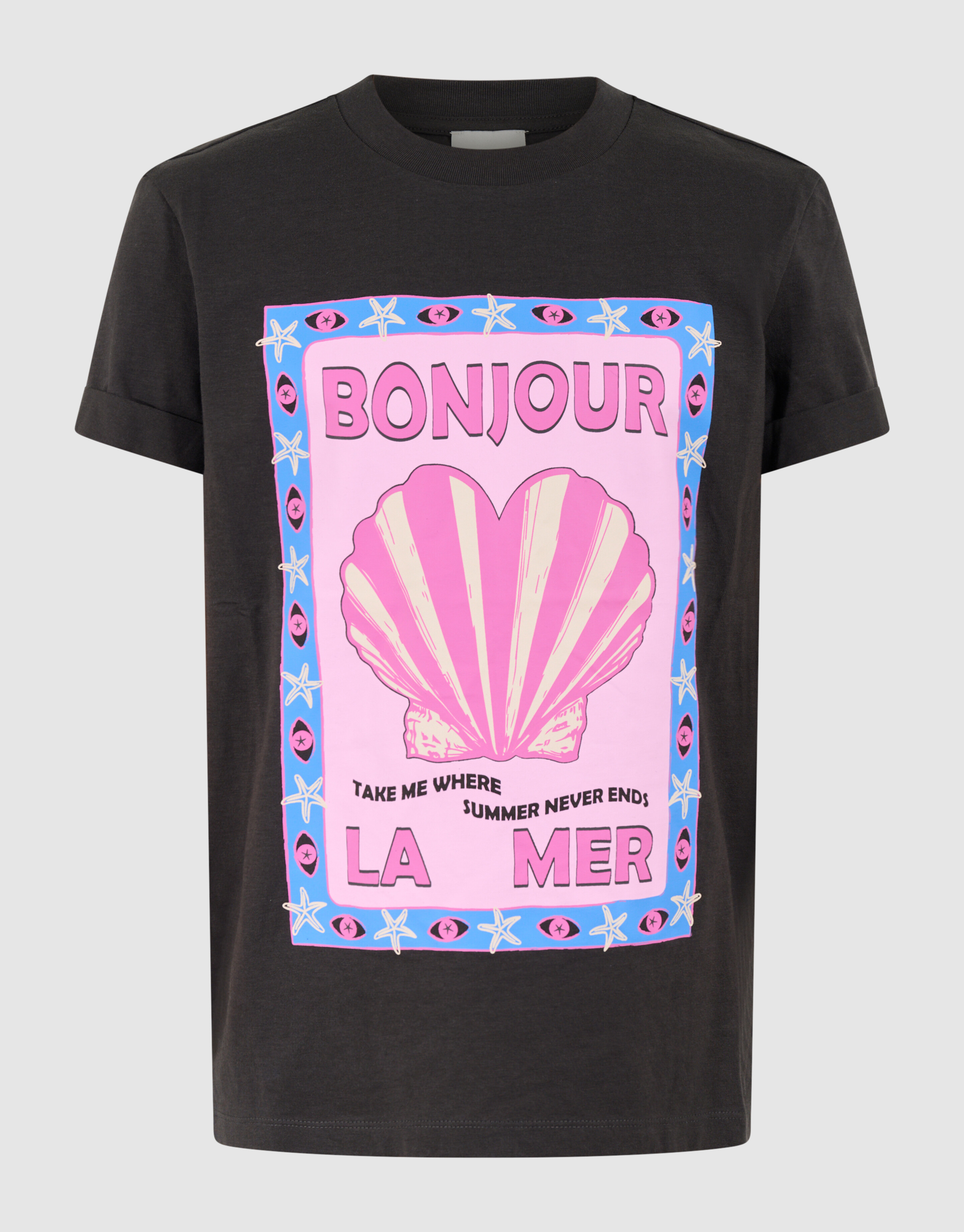 Bonjour Artwork T-shirt Zwart SHOEBY GIRLS