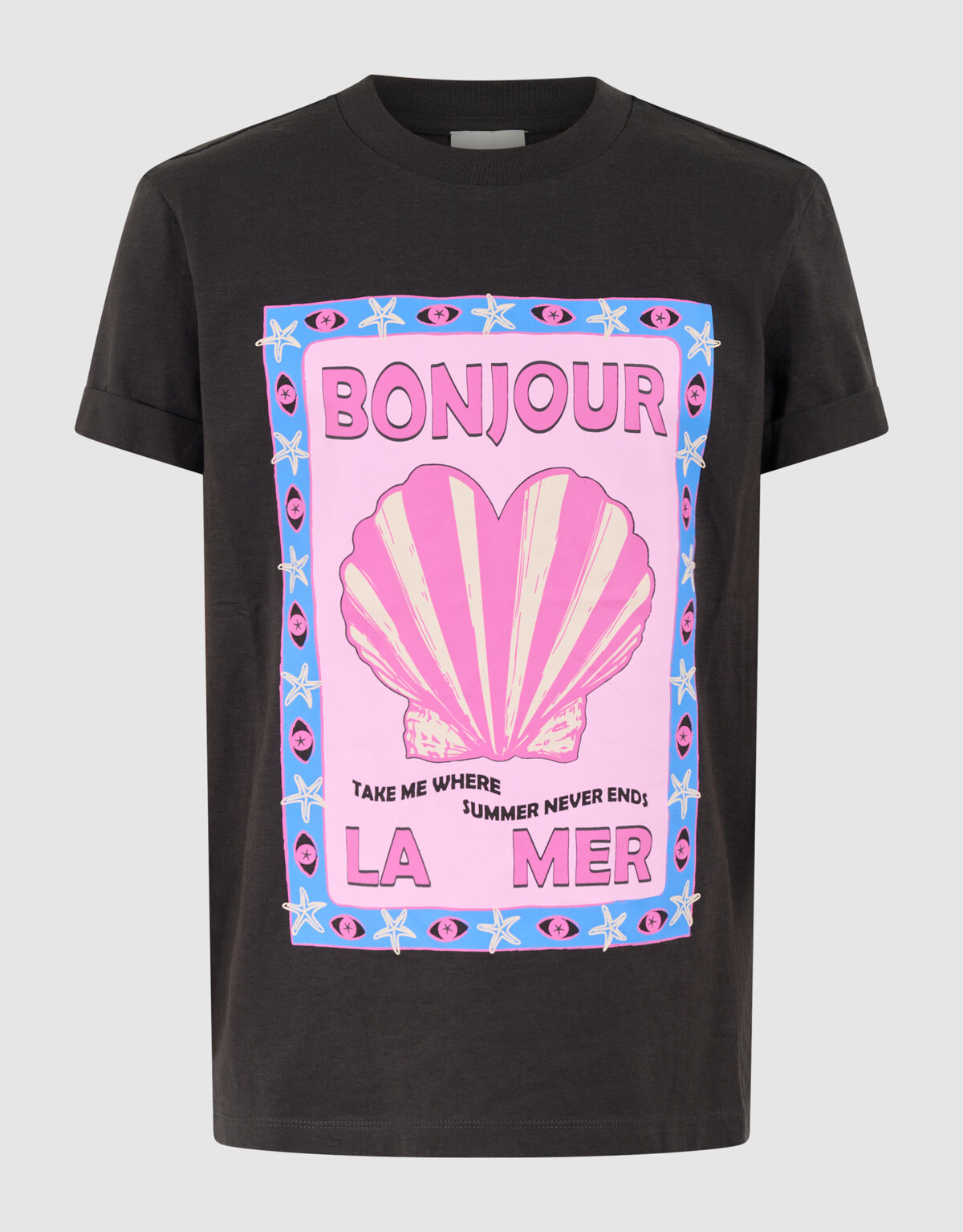 Bonjour Artwork T-shirt Zwart SHOEBY GIRLS