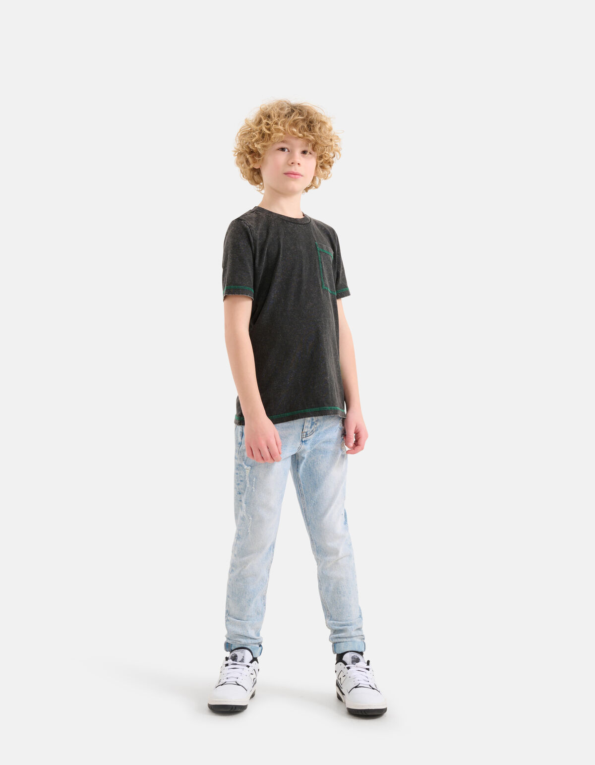 Pocket T-Shirt Donkergrijs SHOEBY BOYS