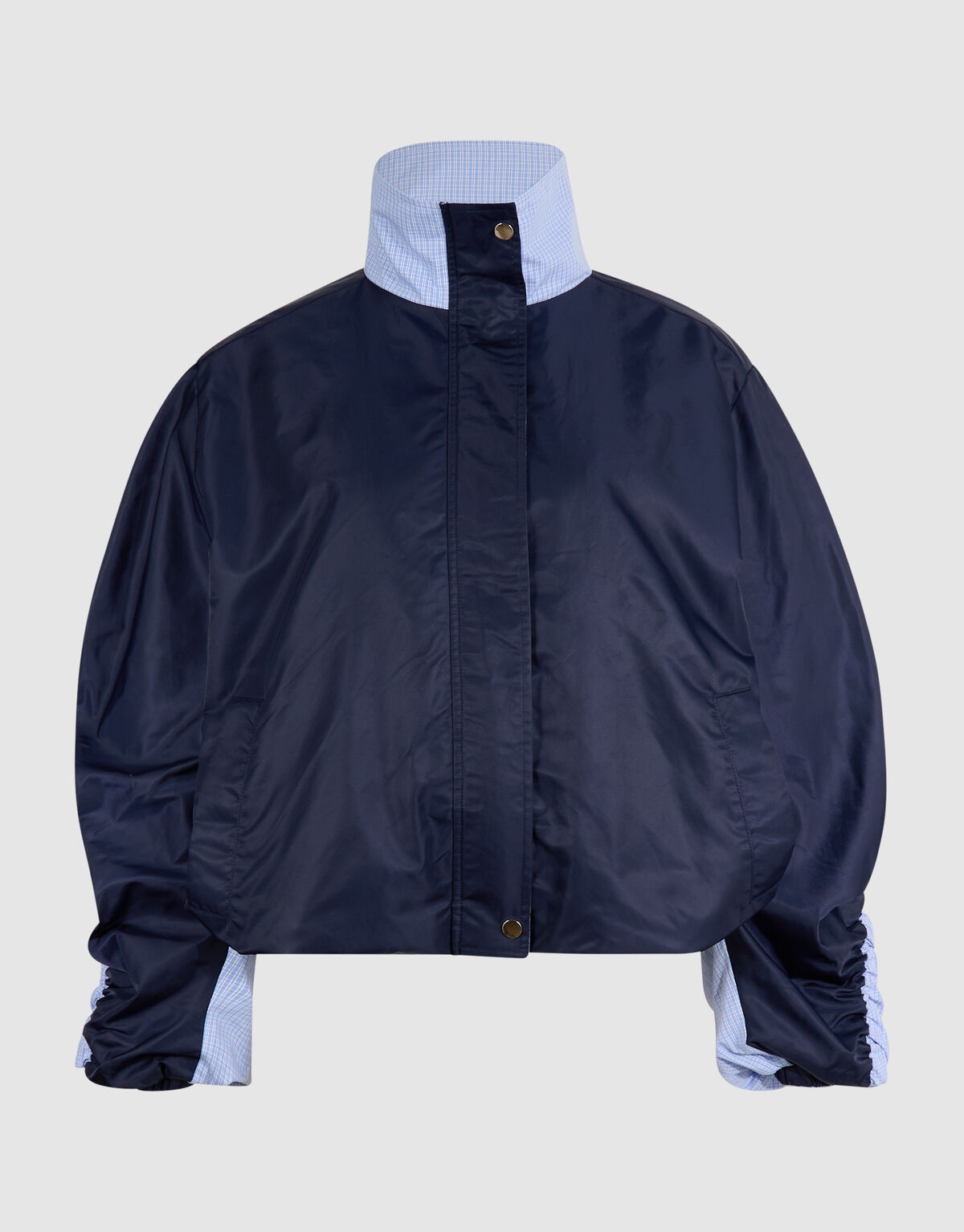 Check Satin Bomber Blauw SHOEBY WOMEN