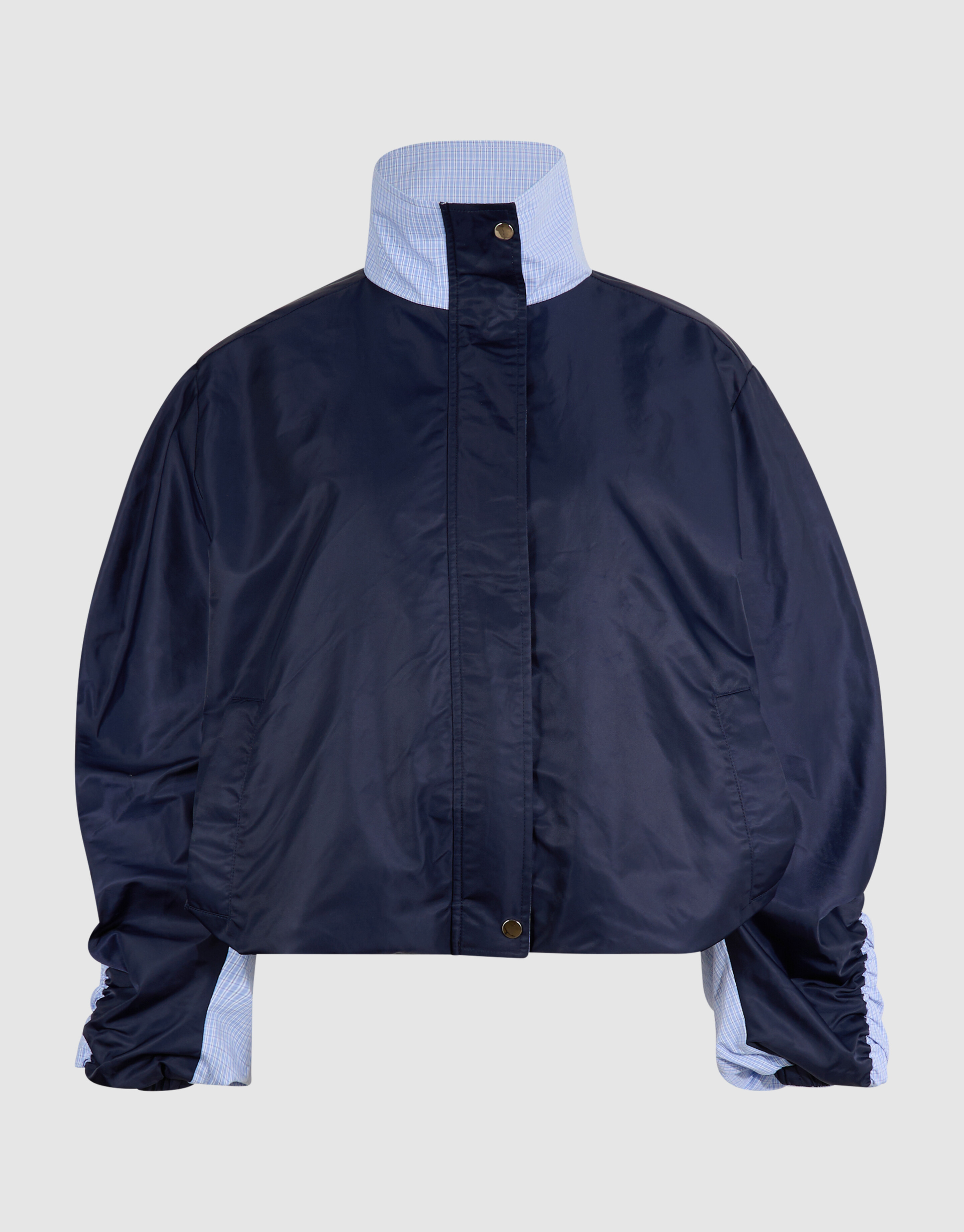 Check Satin Bomber Blauw SHOEBY WOMEN