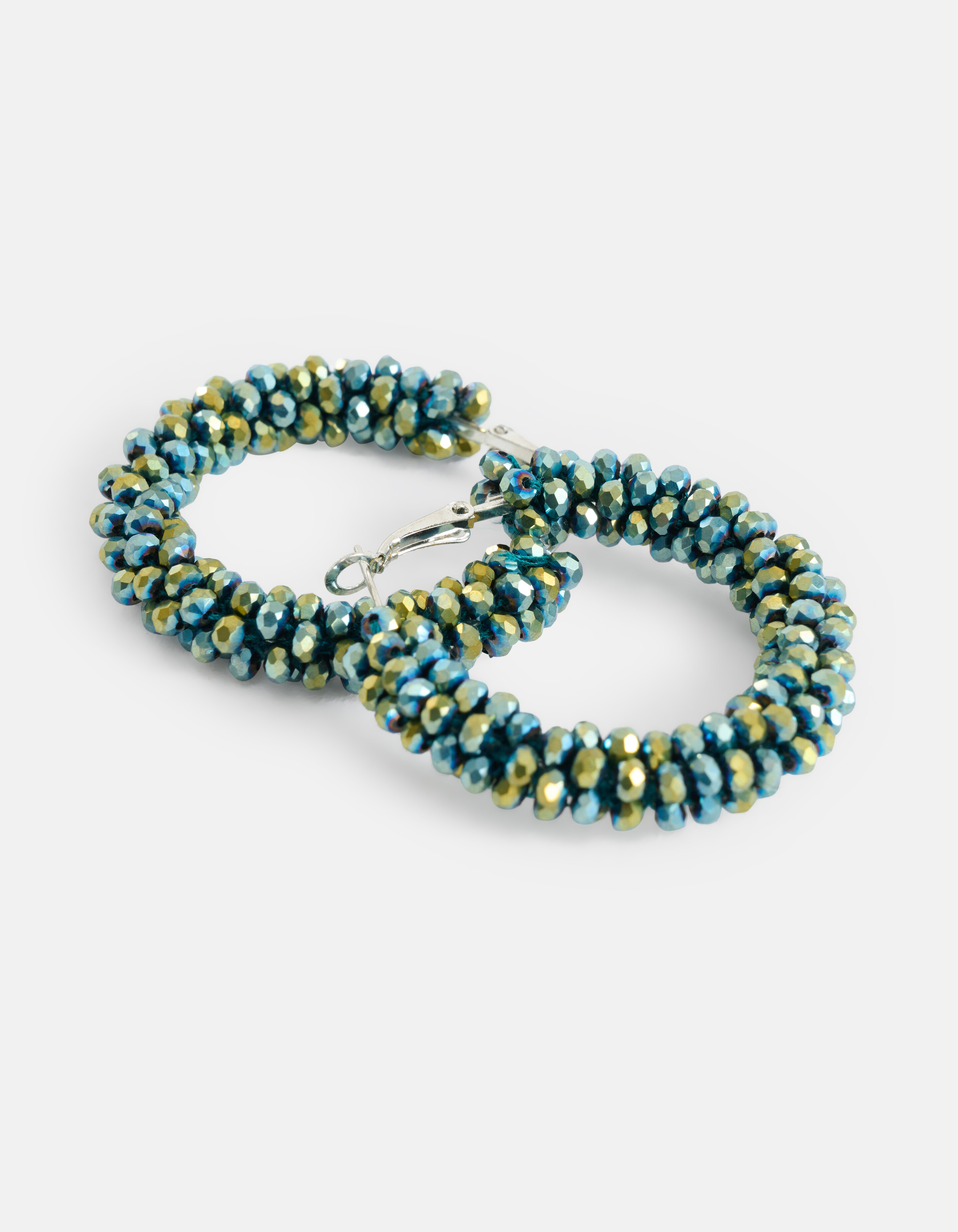 Beaded Hoops Oorbellen Donkergroen SHOEBY ACCESSOIRES
