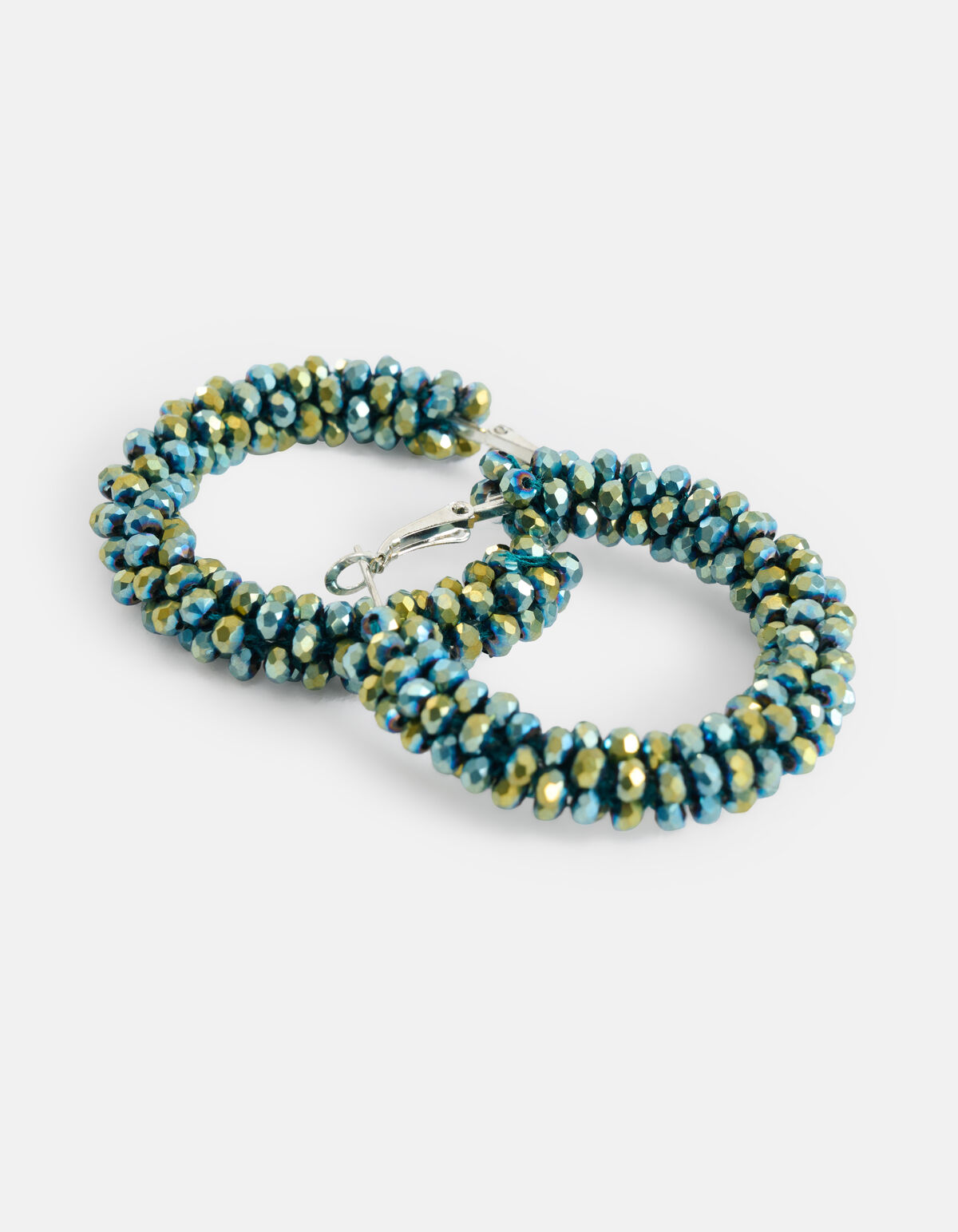 Beaded Hoops Oorbellen Donkergroen SHOEBY ACCESSOIRES