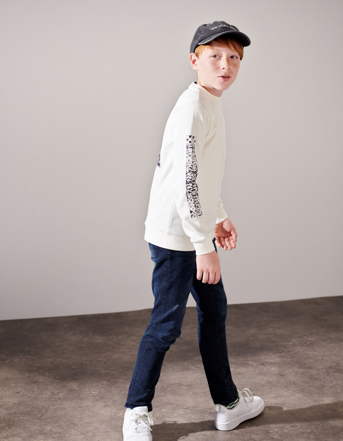 Printed Sweater Gebroken Wit SHOEBY BOYS