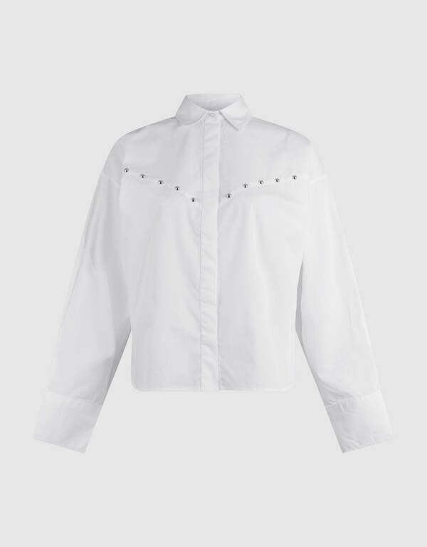 Studs Poplin Blouse Wit SHOEBY WOMEN