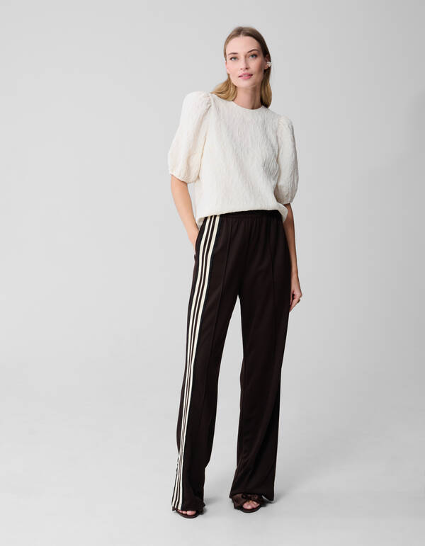 Jacquard Structuur Top Gebroken Wit SHOEBY WOMEN