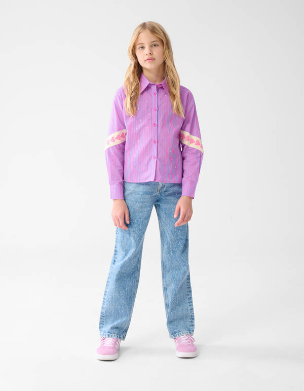 Strass Straight Fit Jeans Blauw SHOEBY GIRLS