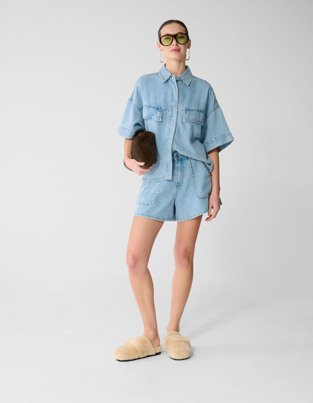 Denim Studs Short Bleached SHOEBY WOMEN