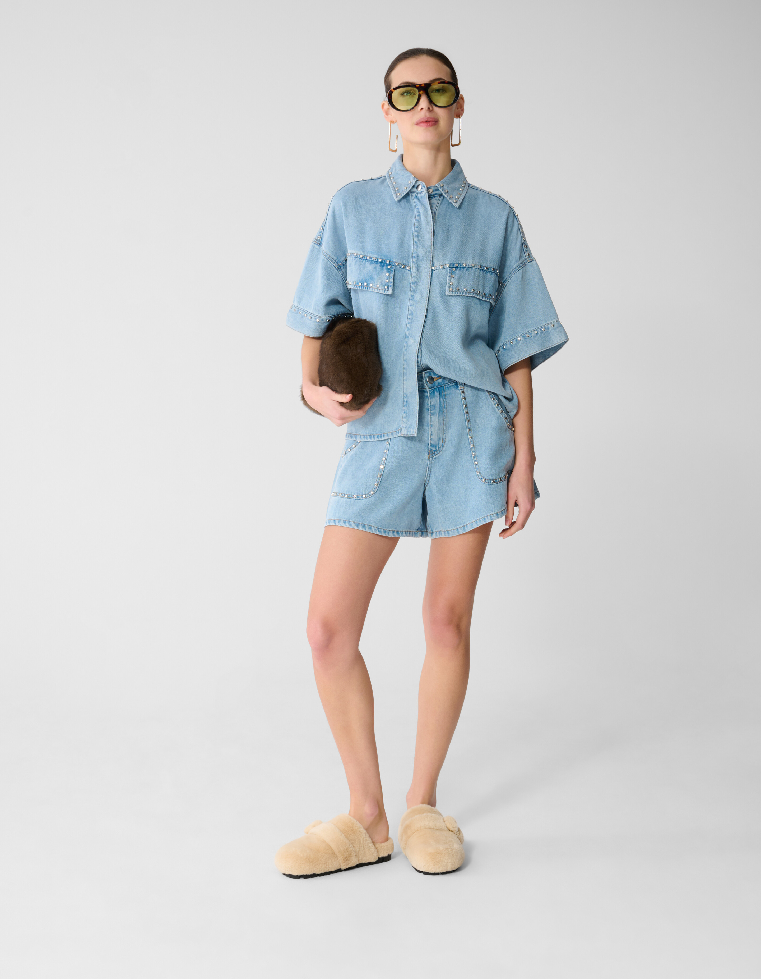 Denim Studs Short Bleached SHOEBY WOMEN