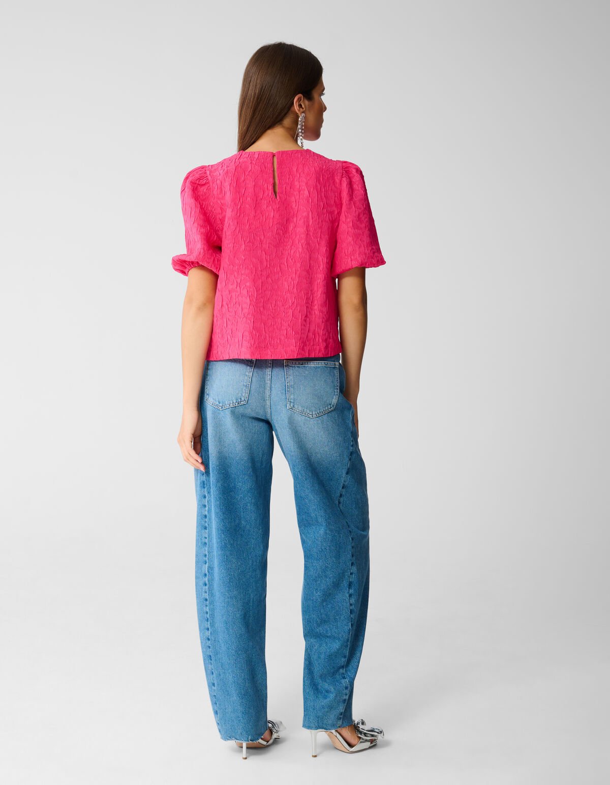 Jacquard Structuur Top Roze SHOEBY WOMEN