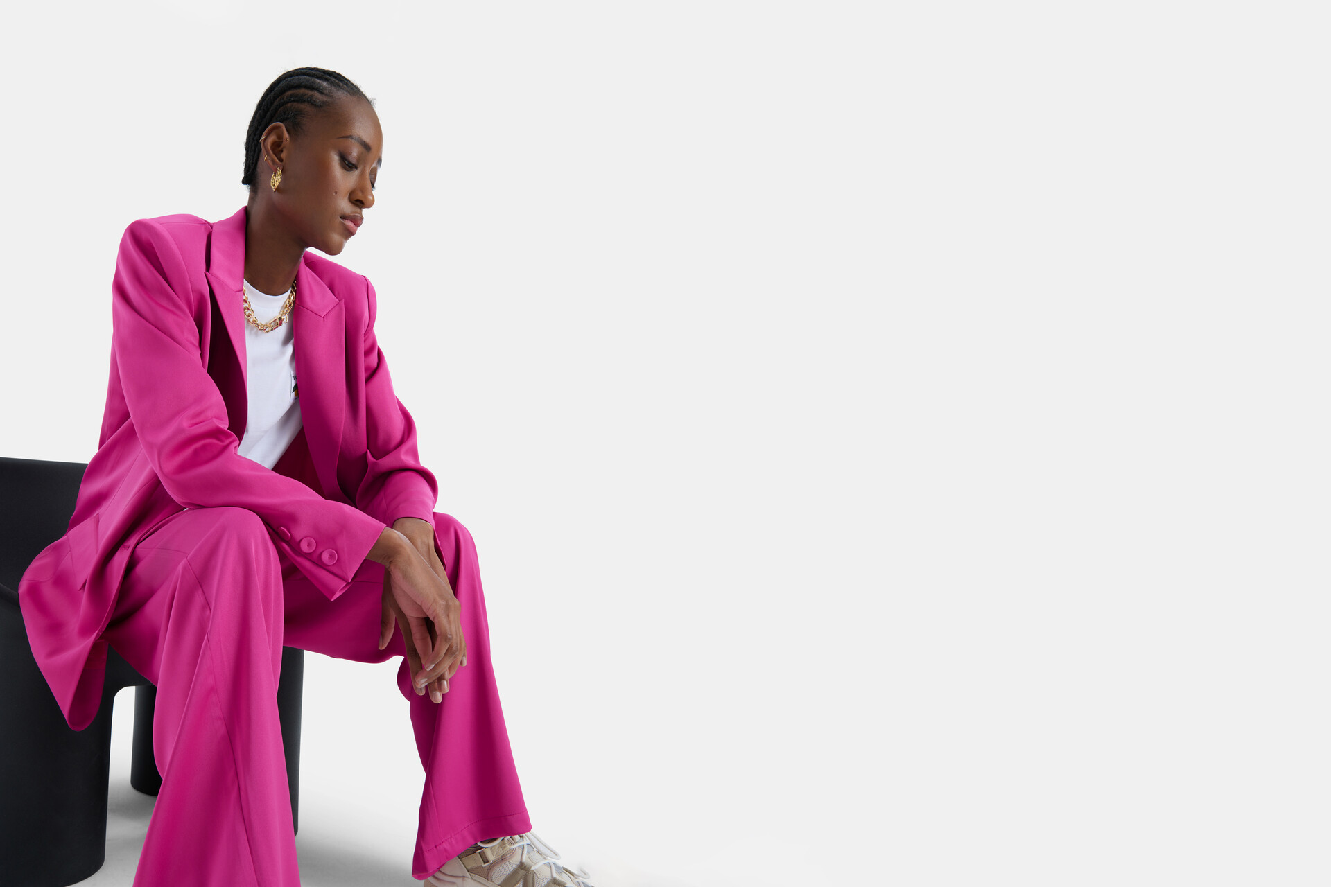 Pink Satin Blazer EKSEPT