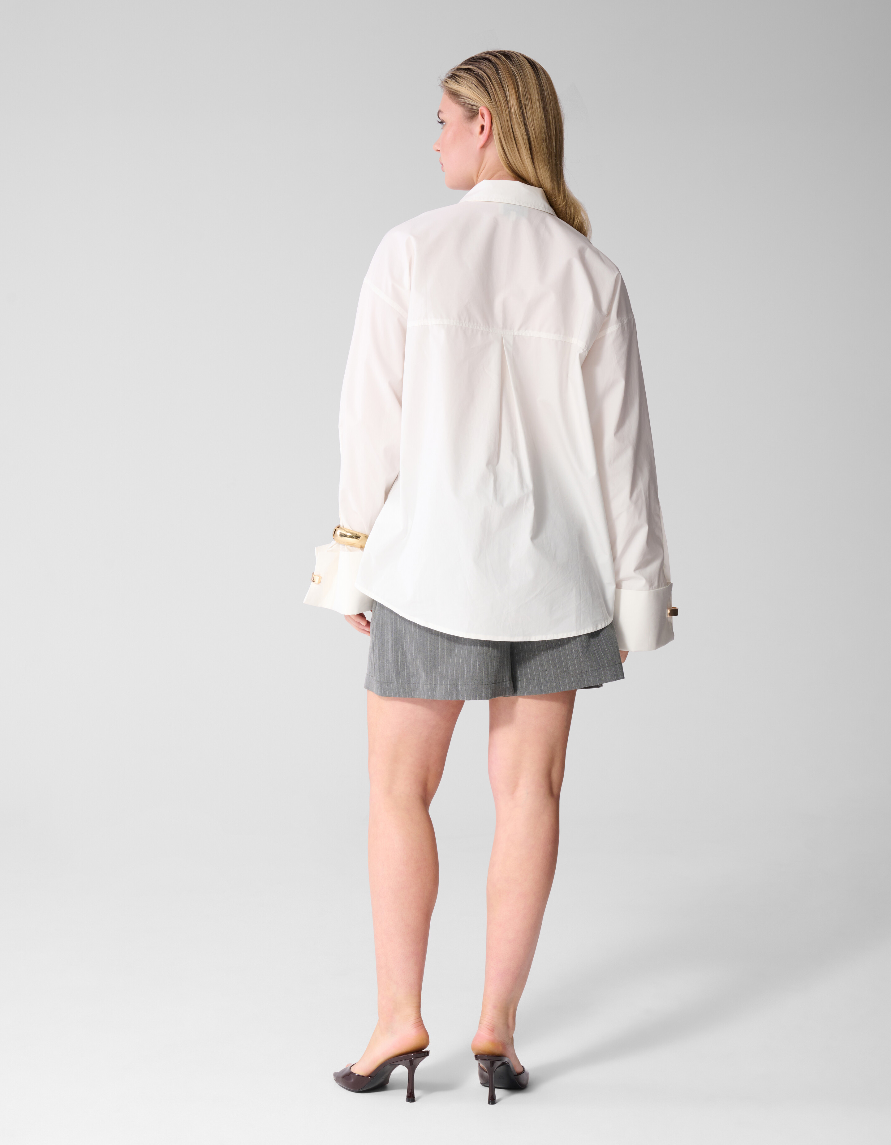 Pinstripe Pleated Skort Donkergrijs SHOEBY WOMEN
